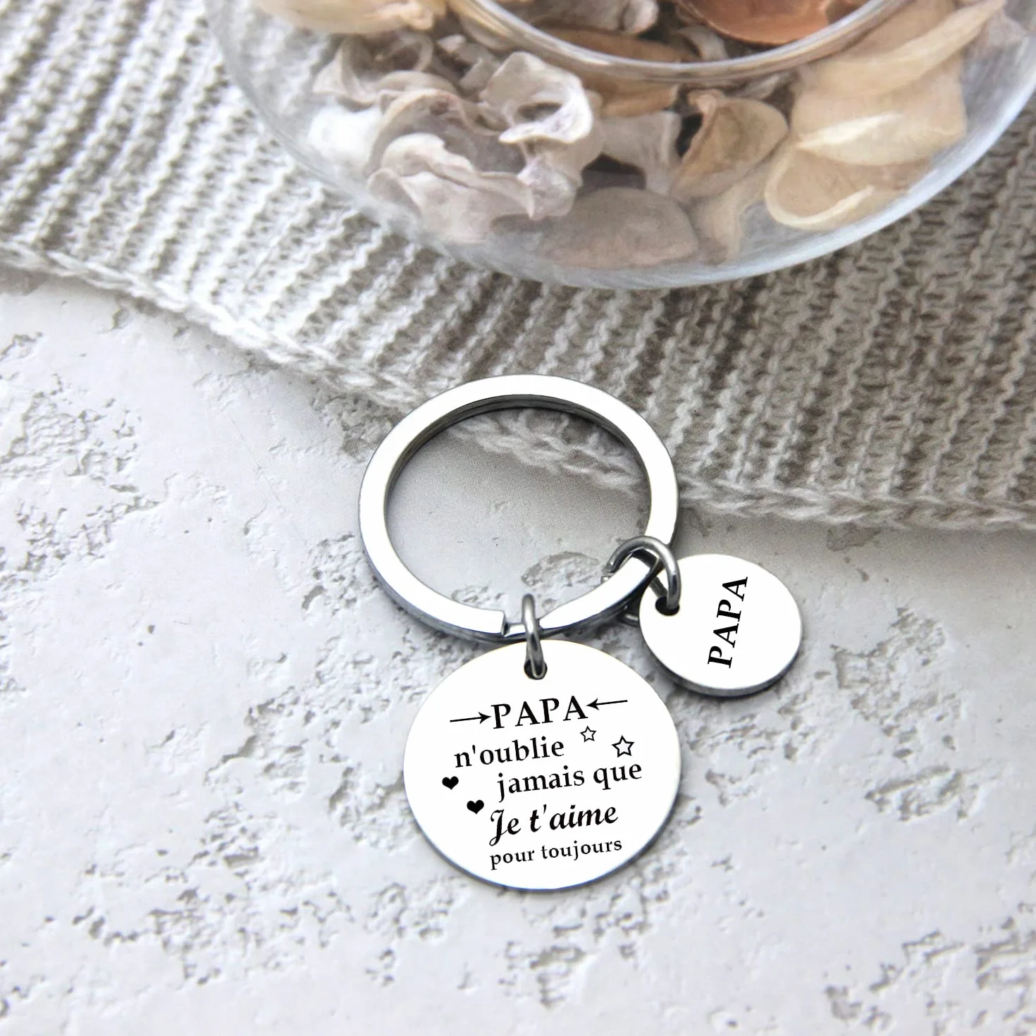Porte-cles Papa Cadeau Original Fete des Peres Anniversaire