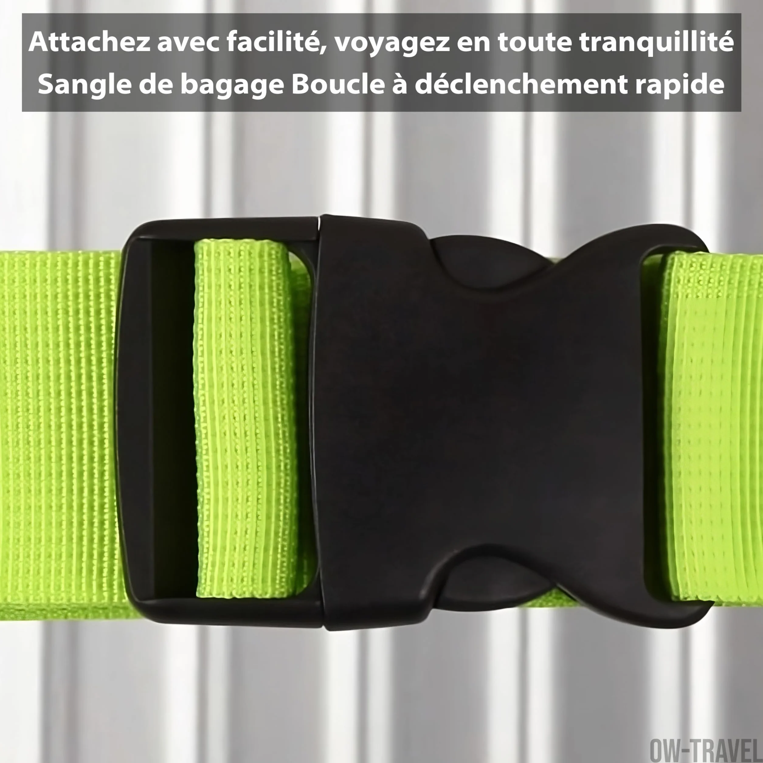 Sangle Valise Voyage OW-Travel Bleue Verte Orange Rose Facile à Repérer avec Etiquette