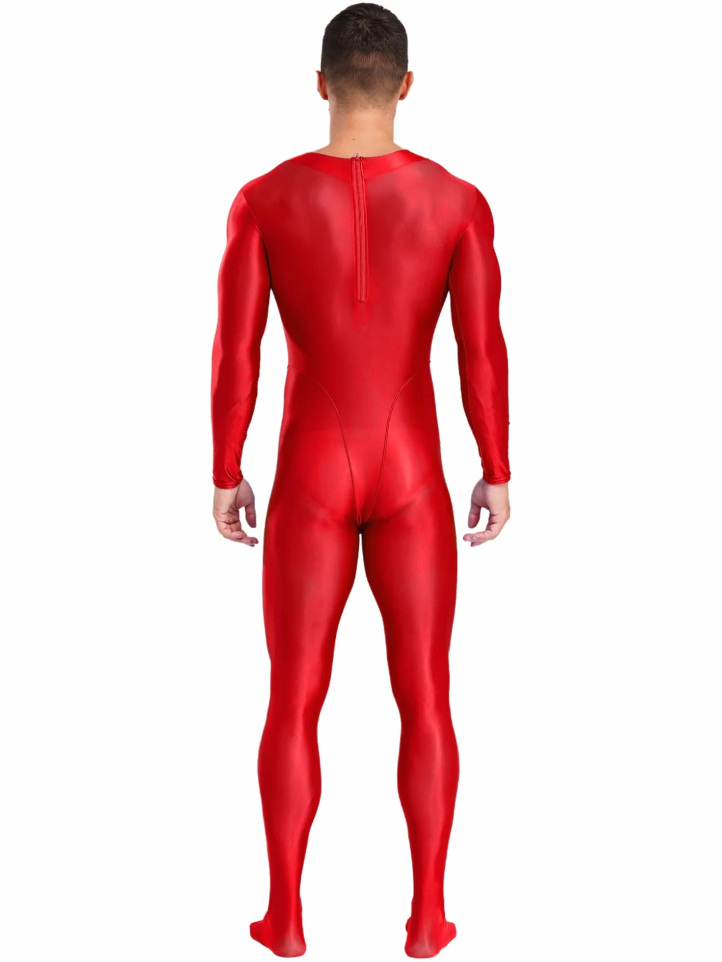IEFIEL Justaucorps Gymnastique Fitness Homme Brillant Full Body Stocking Combinaison Sport Jumpsuit