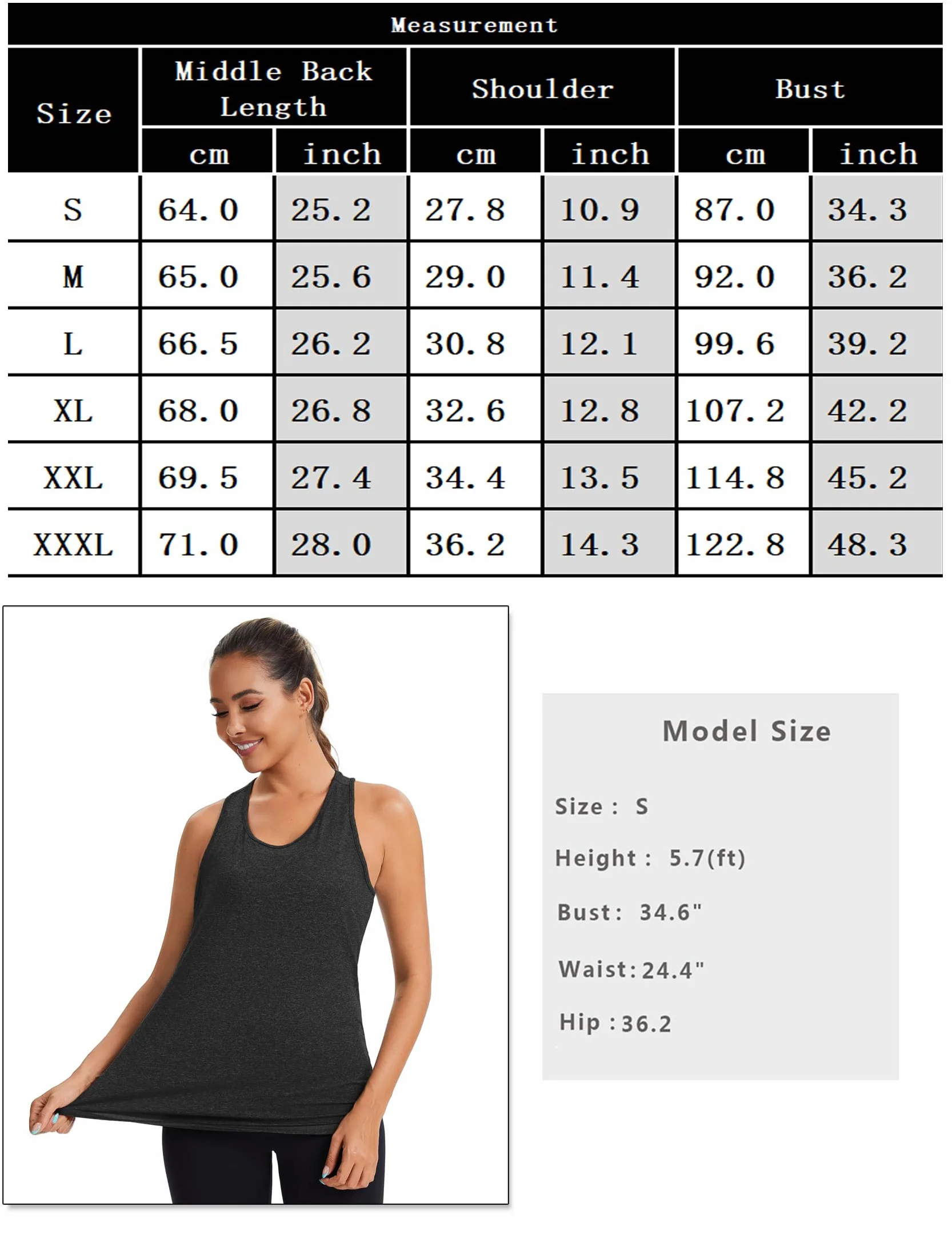 Gyabnw Damen Sport Tank Top mit Rundhalsausschnitt ärmellos leicht schnell trocknend atmungsaktiv Rückenausschnitt Yoga Laufshirt