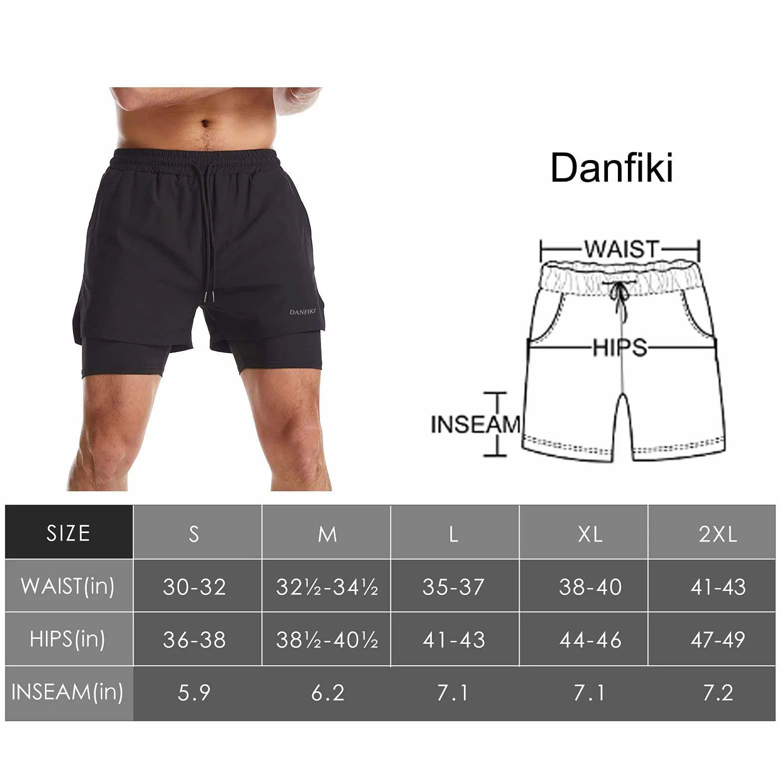 Short de Sport 2 en 1 Respirant pour Homme avec Poches Séchage Rapide Leggings Base Layer Stretch