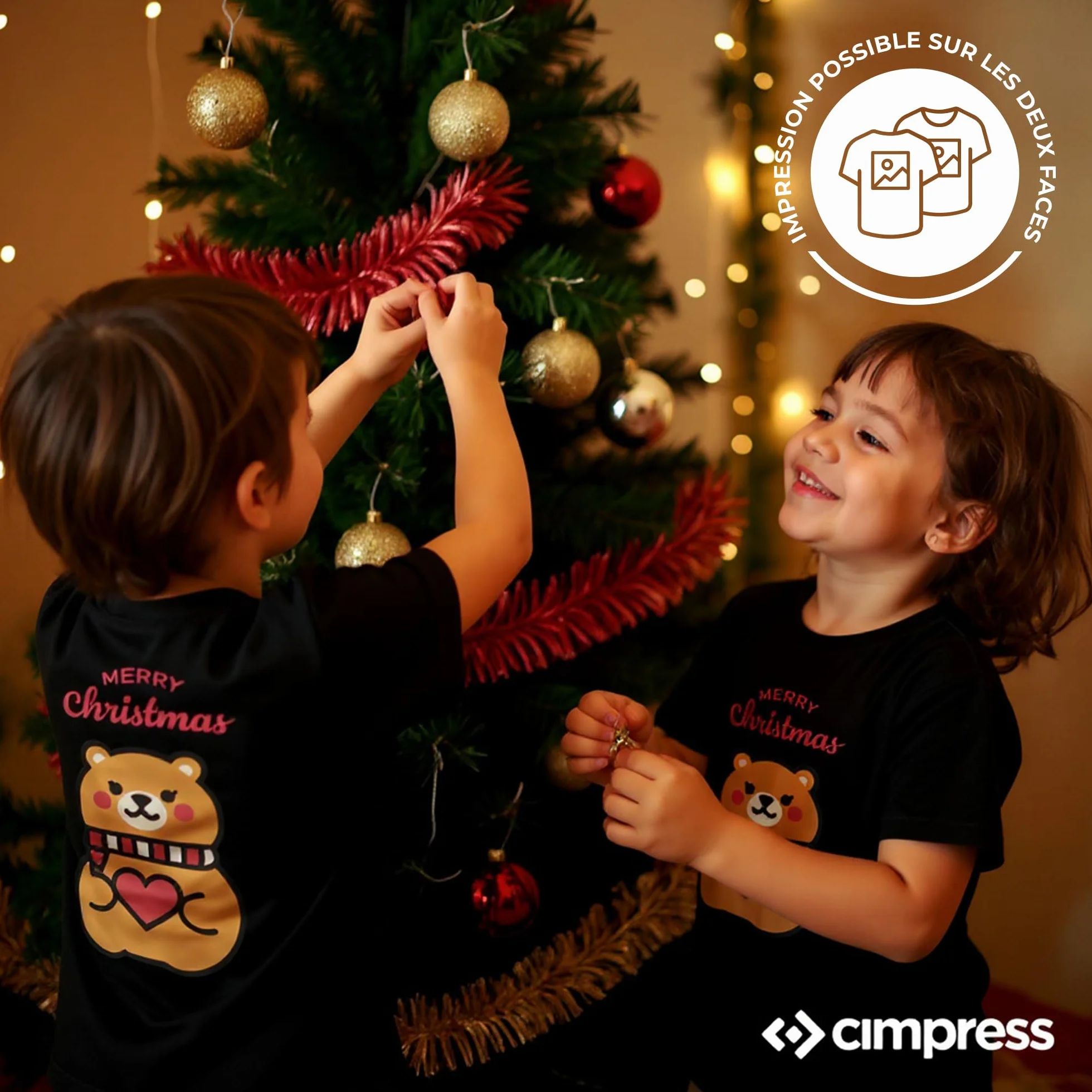Cimpress T-Shirt Enfant Personnalisable 100% Coton Col Rond Imprimé Photo Plusieurs Tailles Lavable en Machine