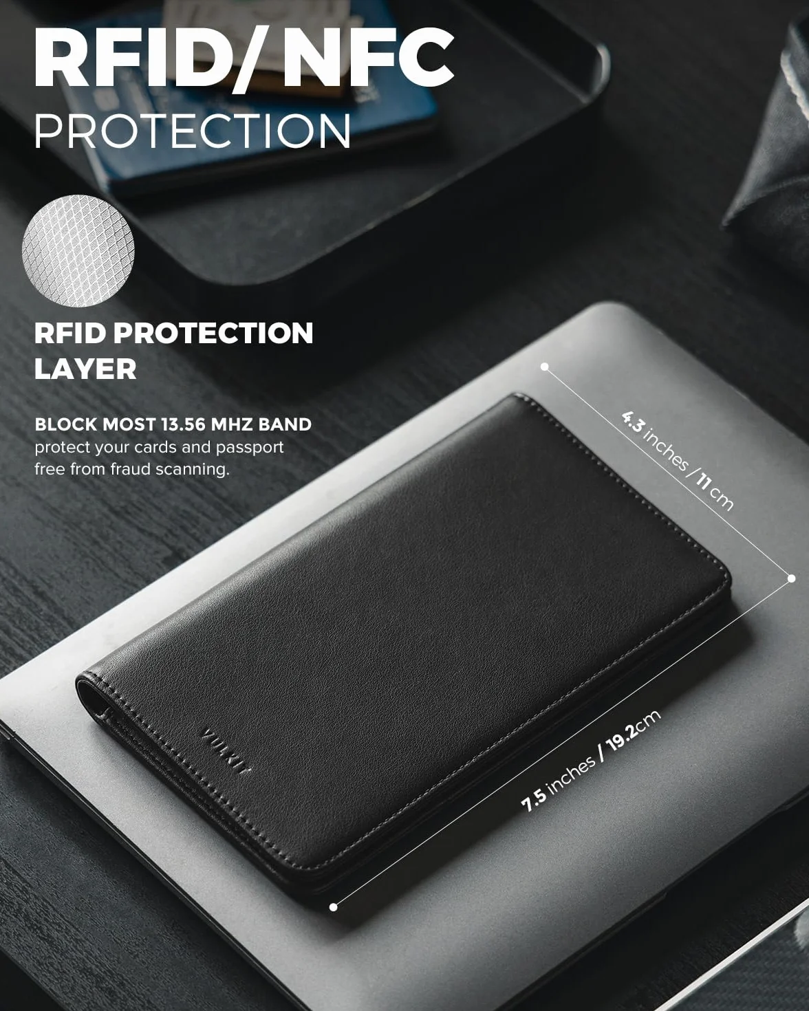 VULKIT Porte Passeport en Cuir avec RFID Bloquant, Organisateur de Voyage pour Femmes Hommes