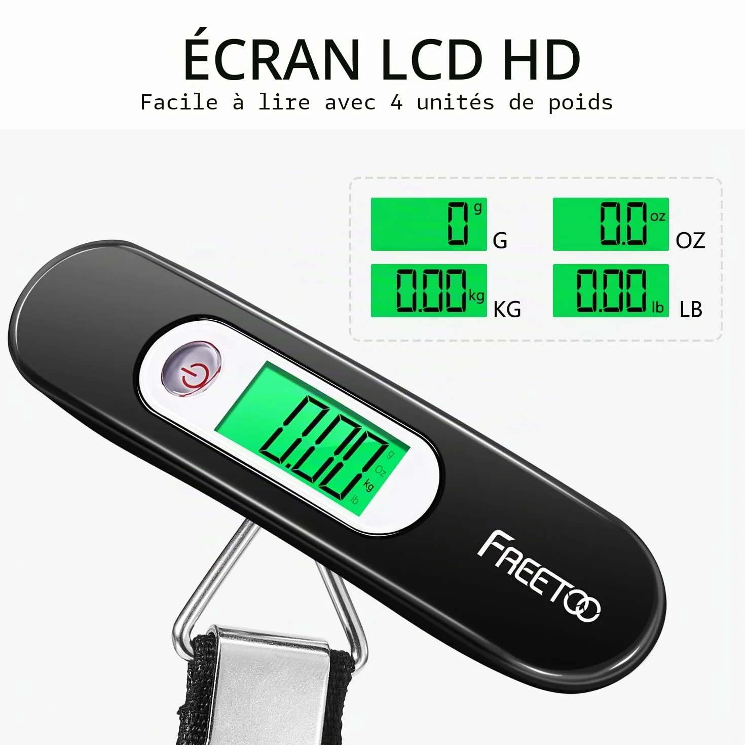 FREETOO Portable Electronic Luggage Scale 50kg/110lb Digital Baggage Scale with Tare Function for Travel Shopping Post Office Home Outdoor
