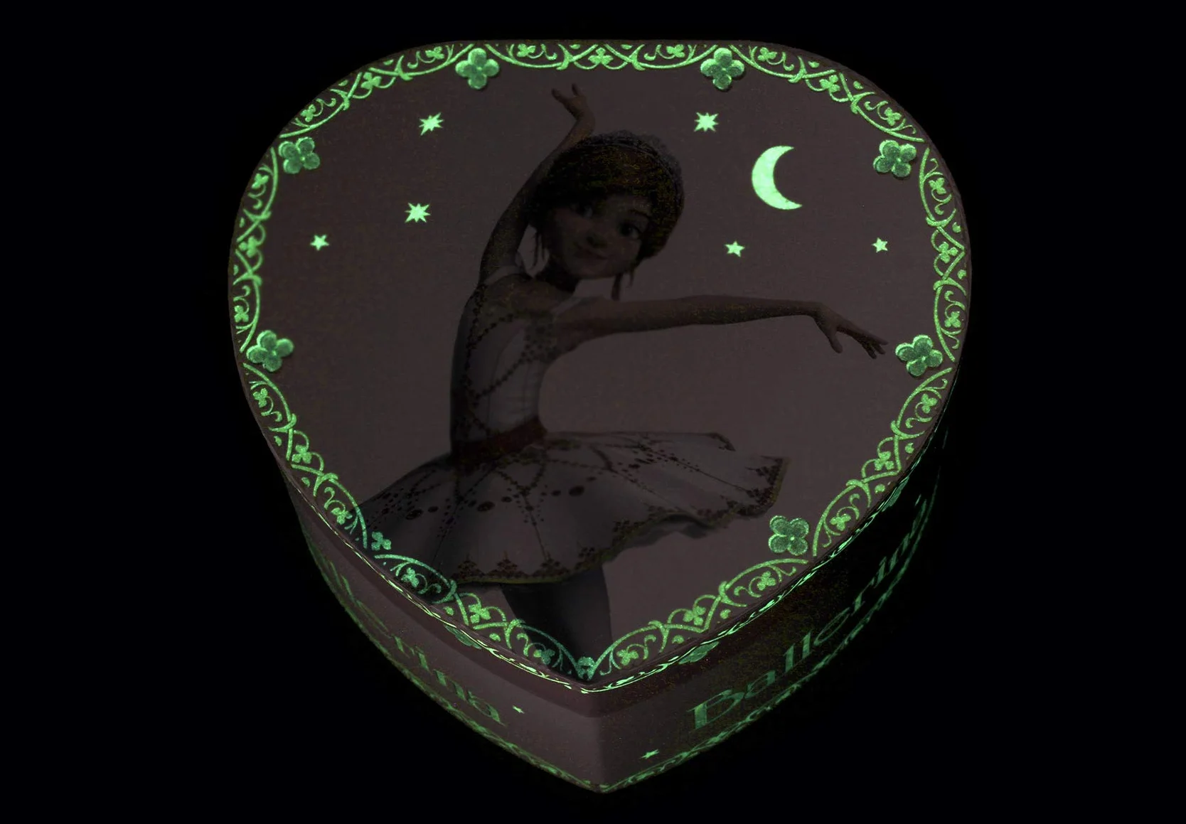 TROUSSELIER Boite à Musique Fille Ballerina le Film Boîte à Bijoux Musicale Phosphorescent Brille dans la nuit Lac des Cygnes