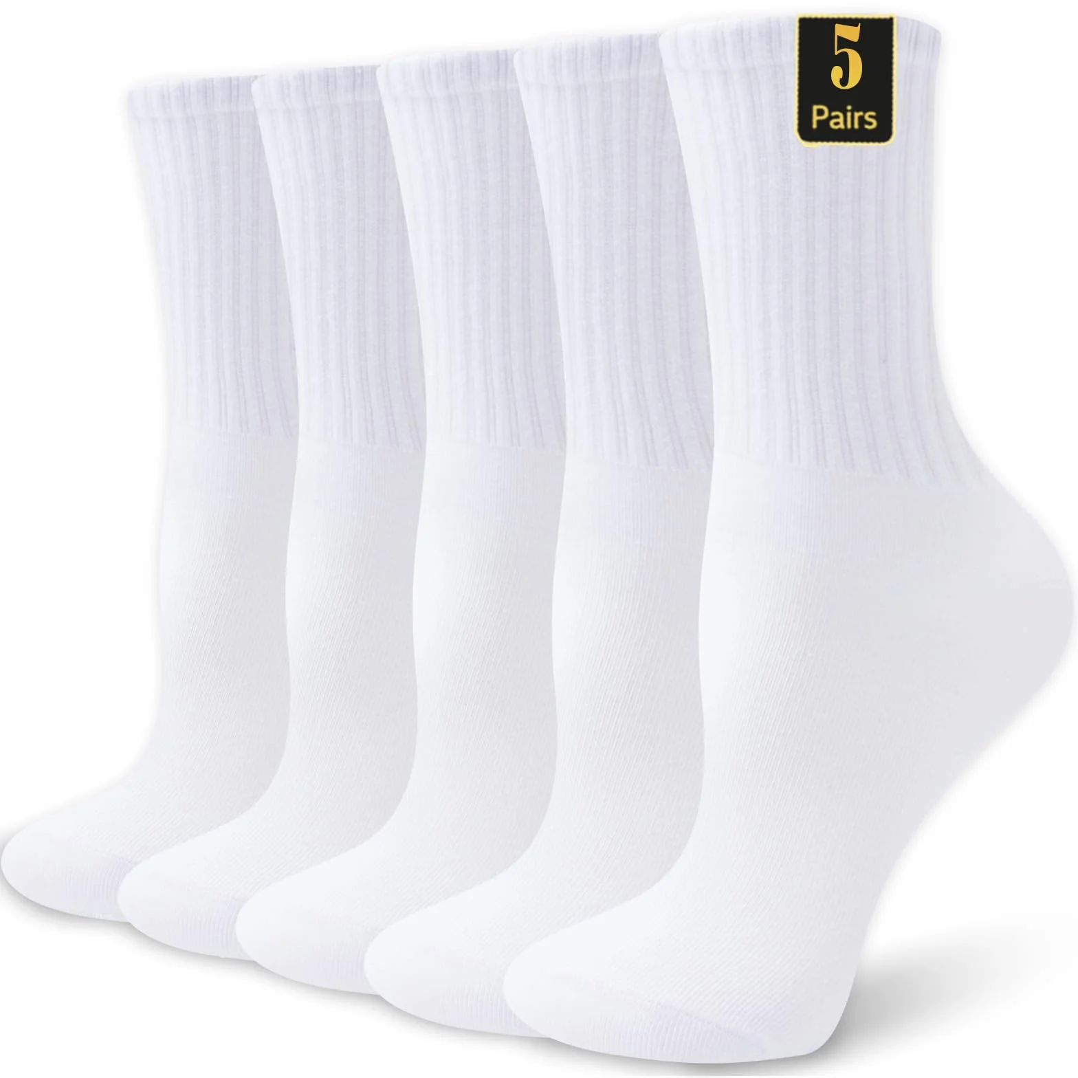 Chaussettes Homme Sport Coton Peigné Respirantes 5 Paires Tennis Running