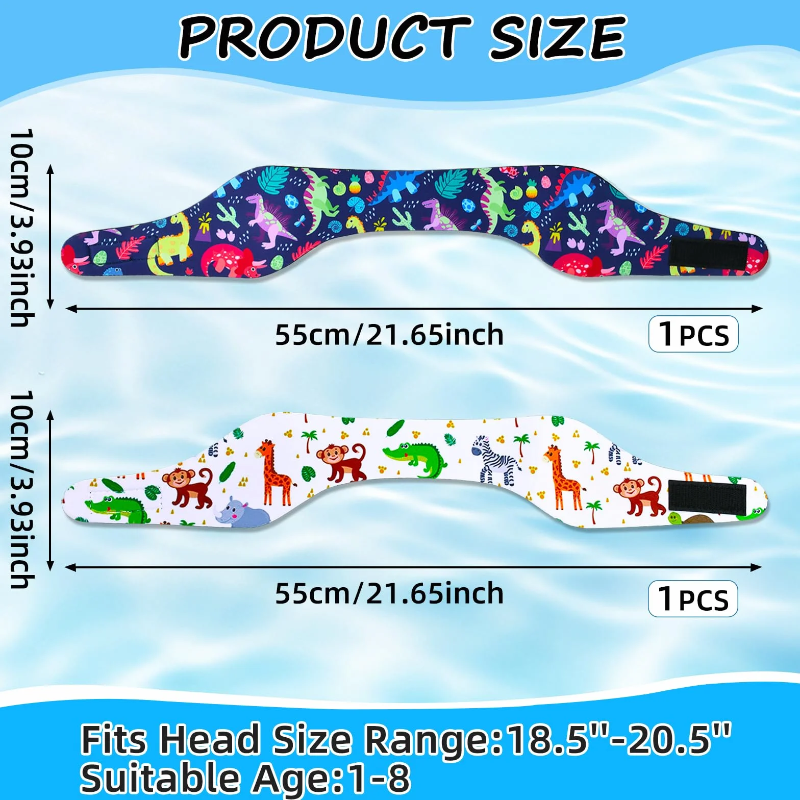 Bandeau Piscine Oreille Enfant 2 PCS Néoprène Natation Surf Douche M