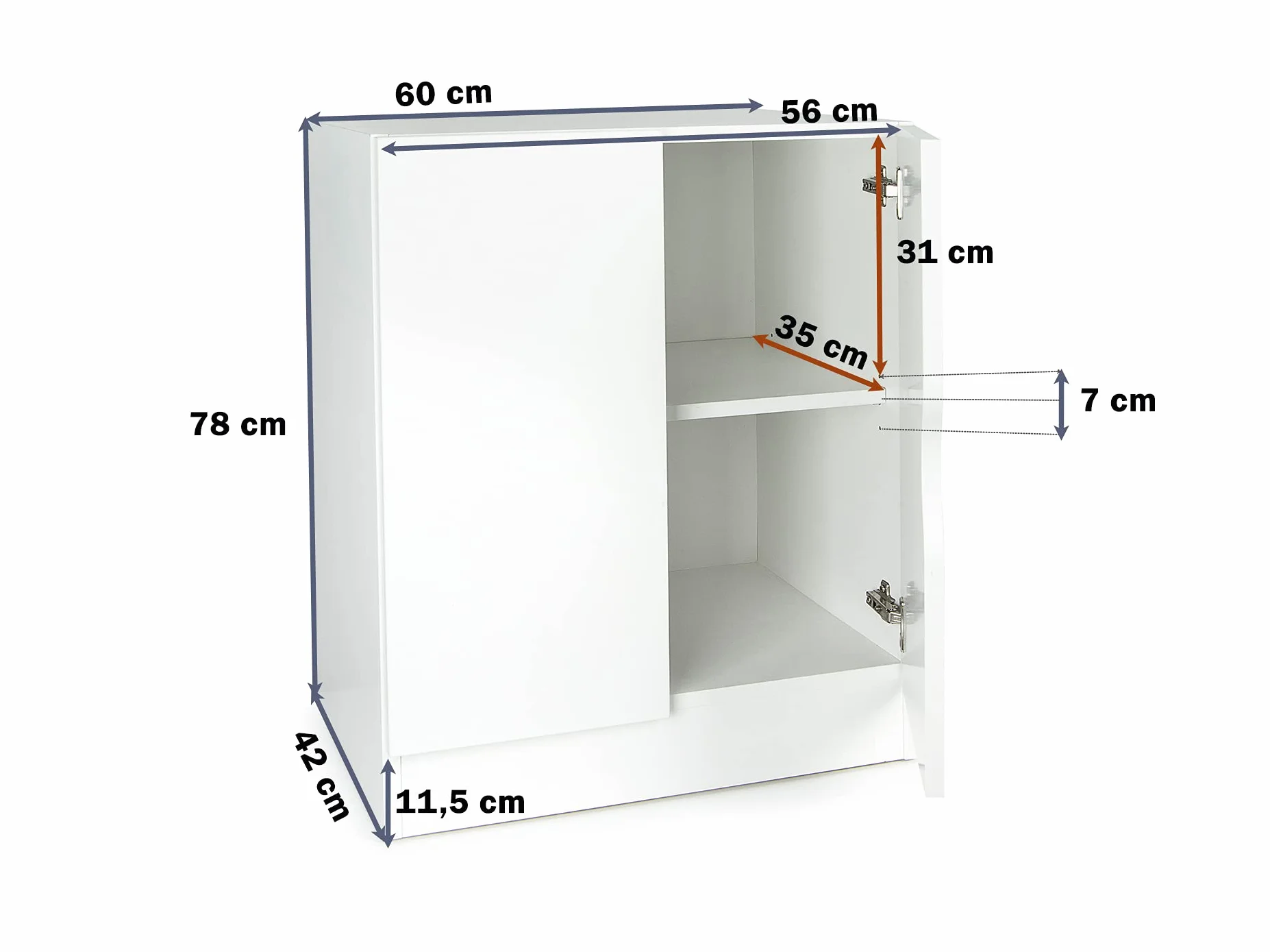 Leomark Armoire avec étagère réglable Roma Meubles pour Enfants Commode 42x60x78 cm