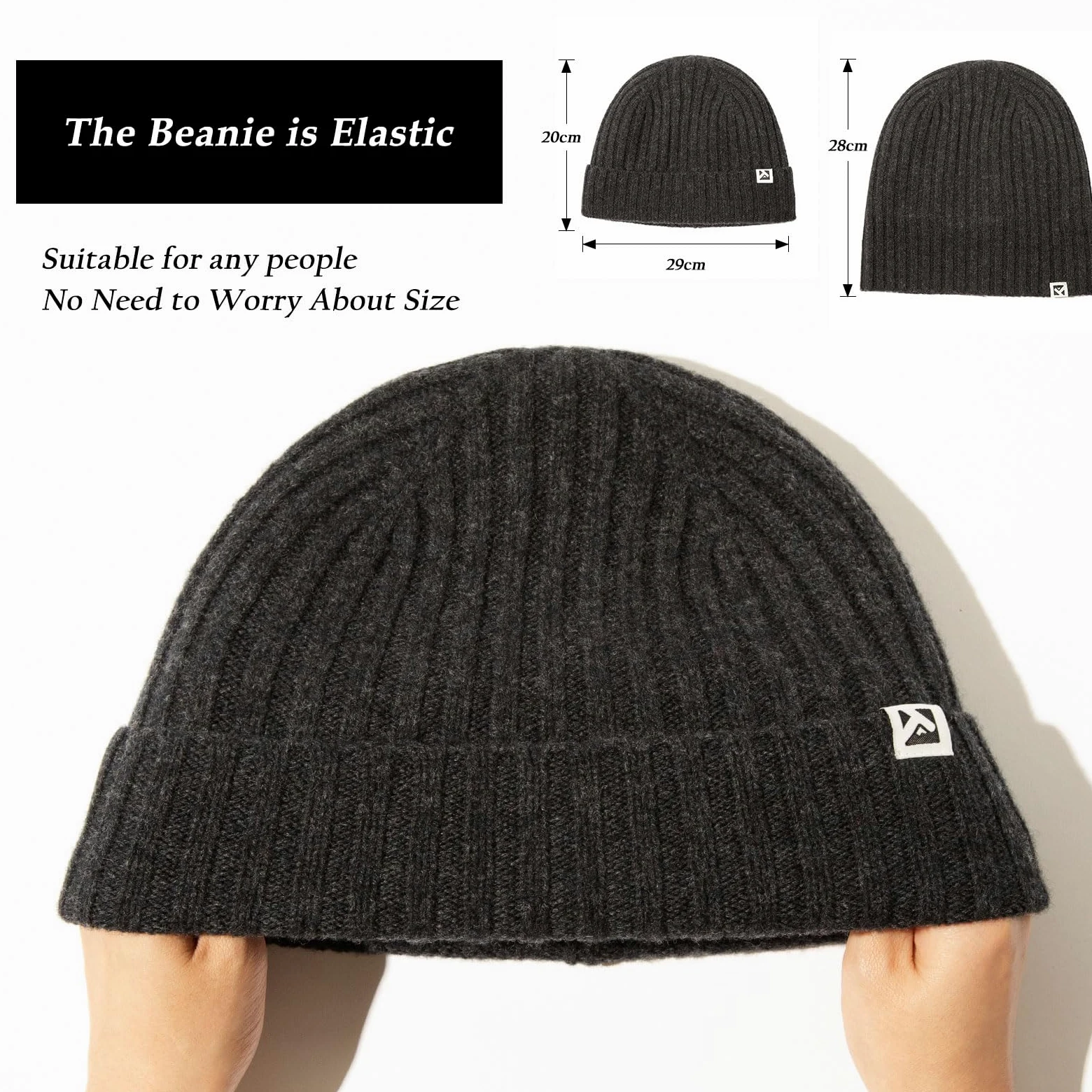 TOP-EX Bonnet L/XL/XXL 100 % laine mérinos avec doublure en polaire