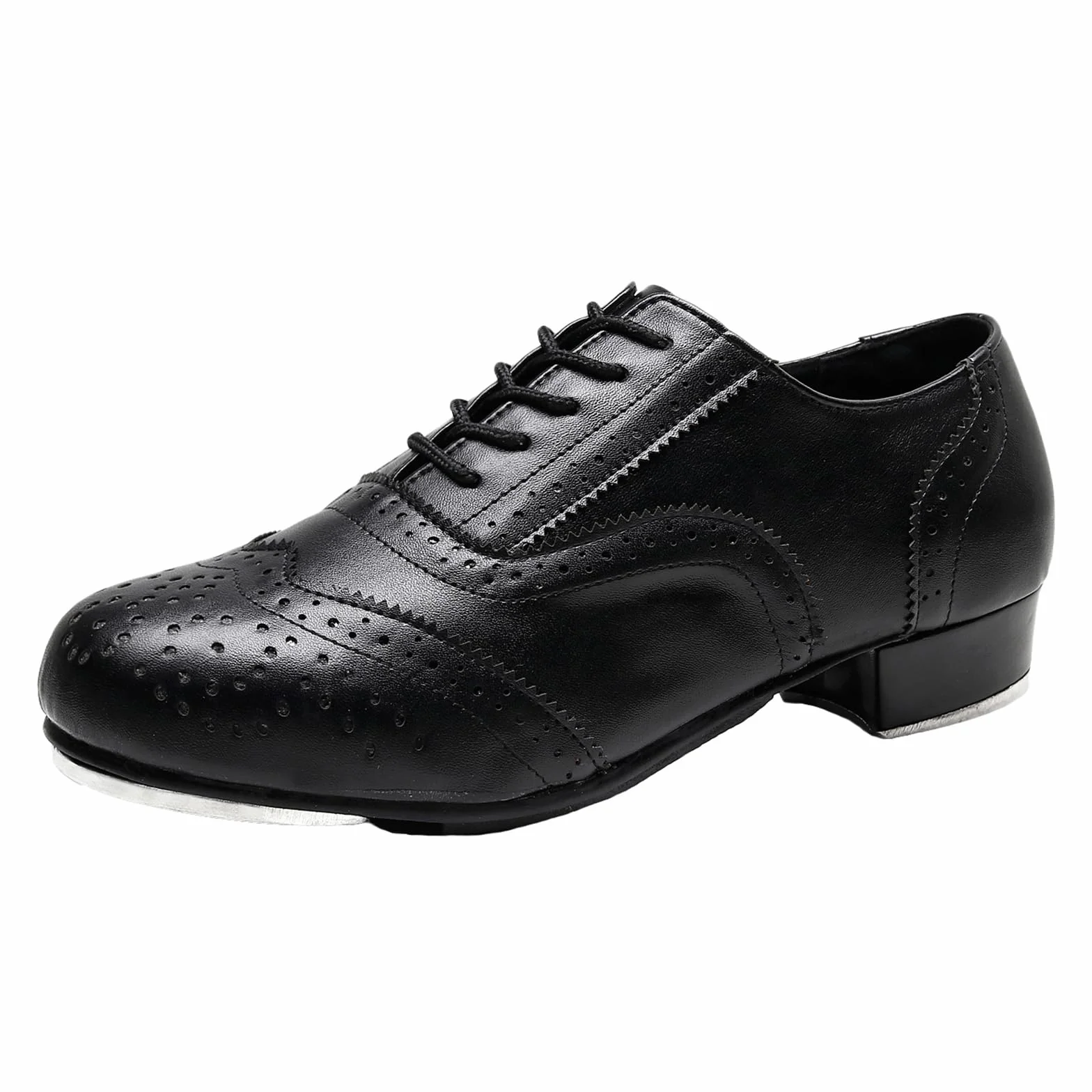 Chaussures De Claquettes Hommes Danse Salon Talons Bas Brogue Lacets Respirantes