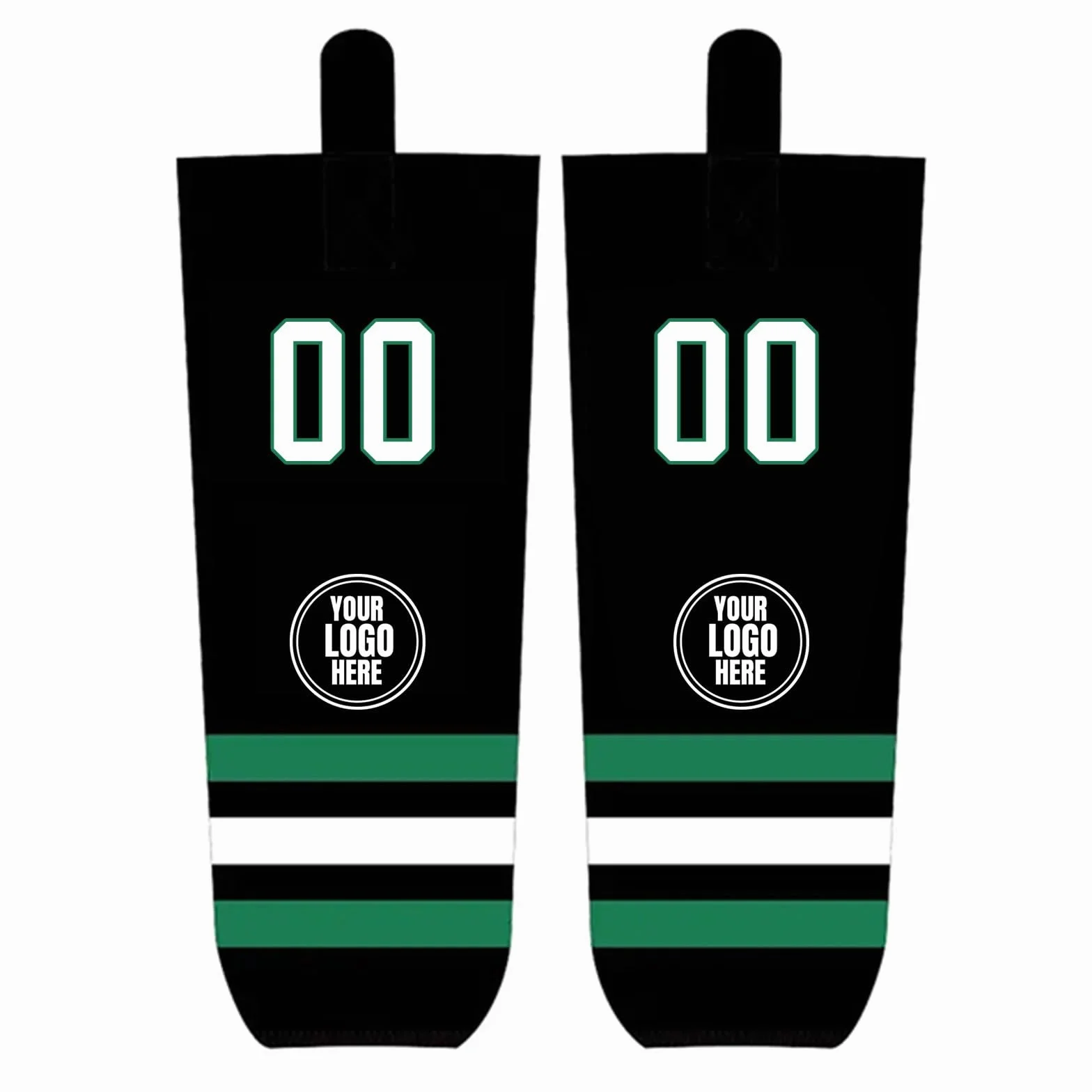 Chaussettes hockey sur glace personnalisées avec numéro imprimé