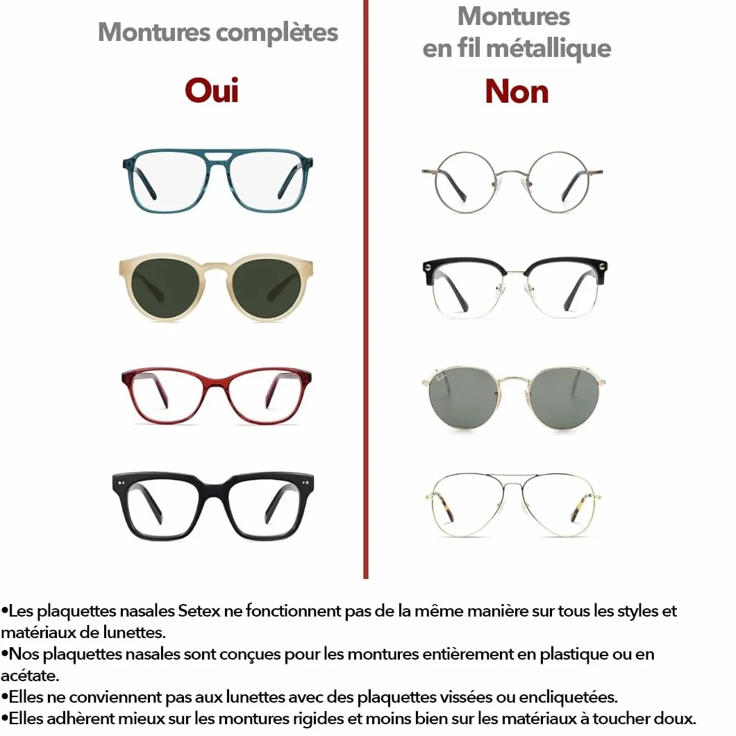 Setex Gecko Grip Plaquettes de Nez pour Lunettes 5 Paires Transparentes Antidérapantes 1 x 7 x 16 mm