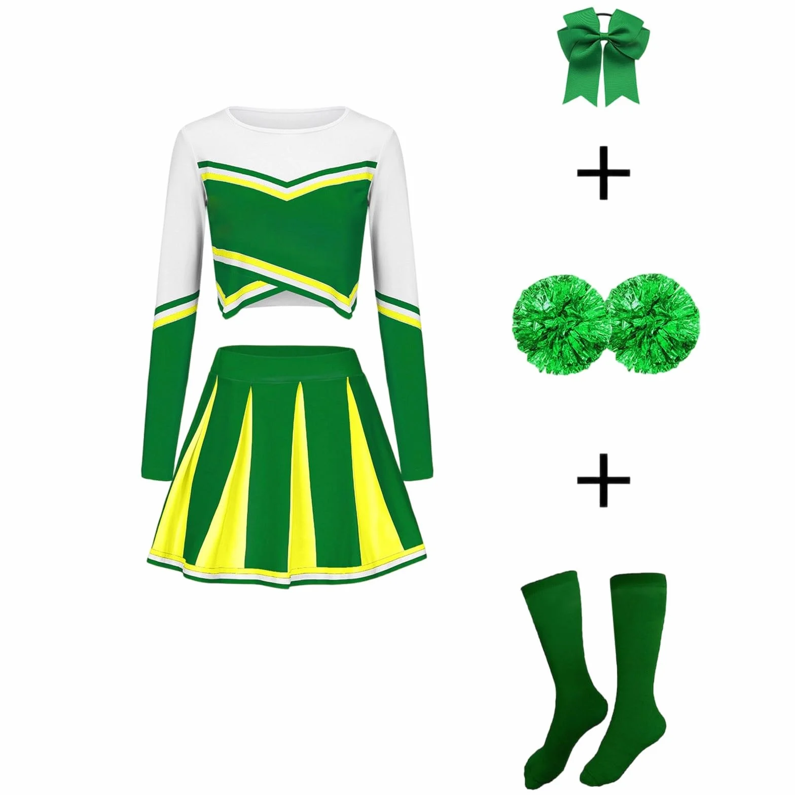 Costume de pom-pom girl pour femme 2 pièces robe de danse manches courtes
