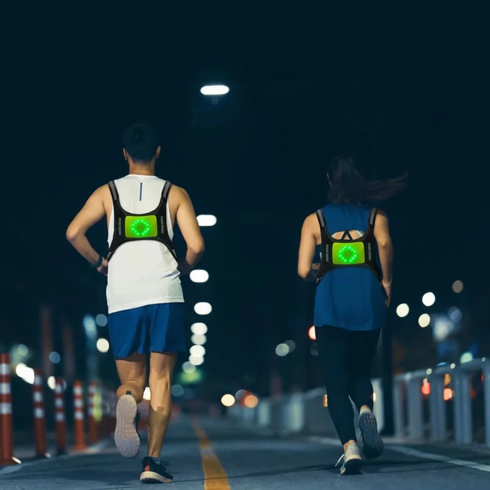 Gilet Réfléchissant LED Clignotants Cyclisme Course à Pied