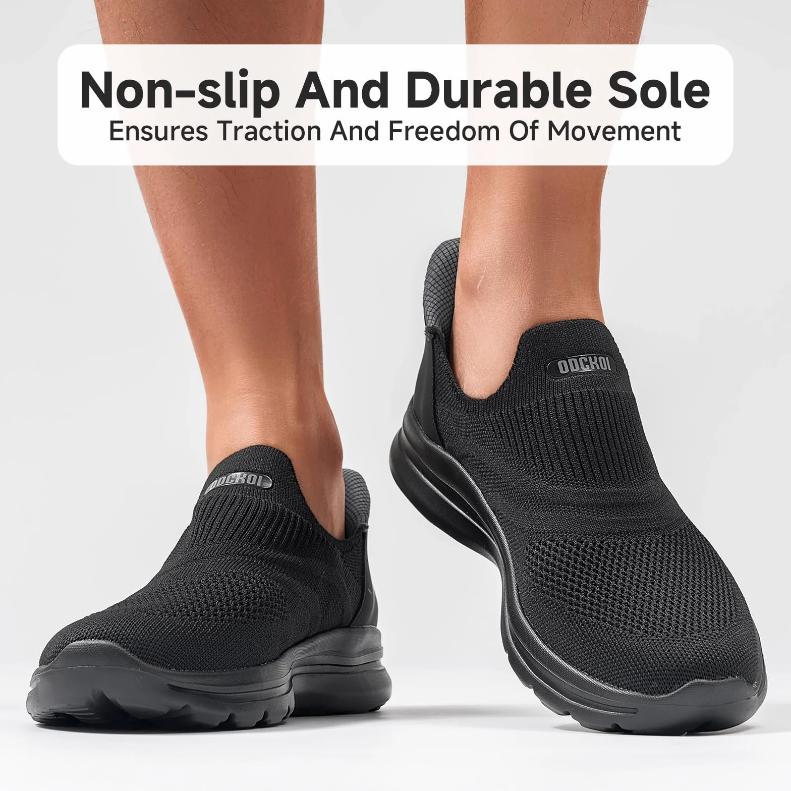 ODCKOI Chaussures de Sport Hommes sans Lacets Slip on Baskets Outdoor Légères Respirantes