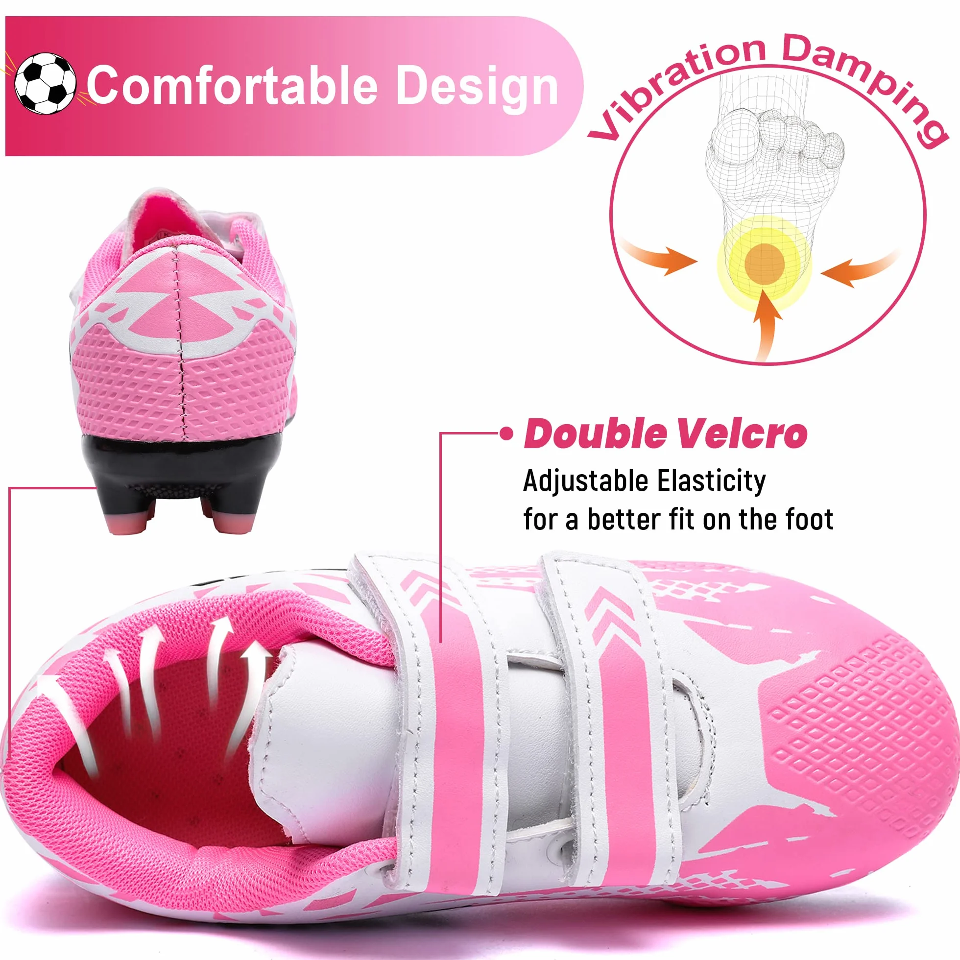 Chaussures de Football Professionnel Respirantes Antidérapant Crampon Enfant 28-37EU