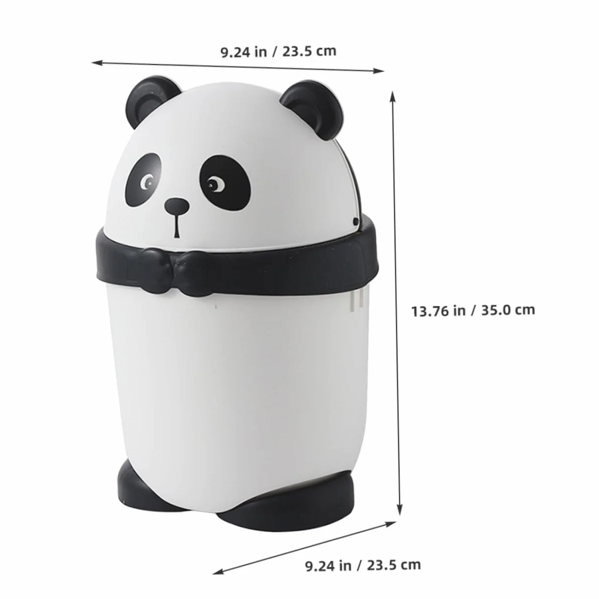 INOOMP Poubelle Mignonne Panda avec Couvercle Rabattable en Pp Cuisine et Salon