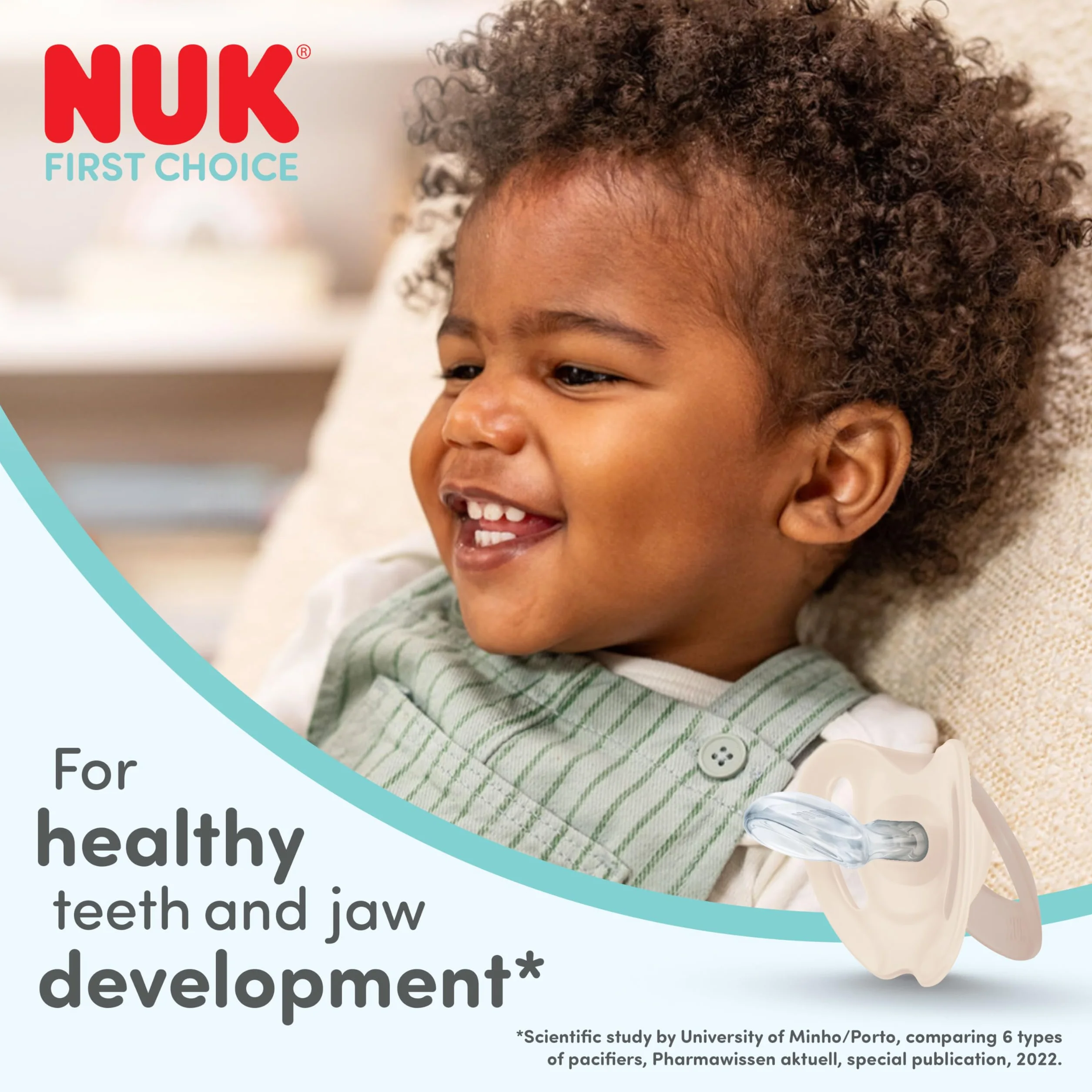 NUK First Choice Day & Night Tétines bébé 18-36 mois Sucettes orthodontiques phosphorescentes Lot de 4