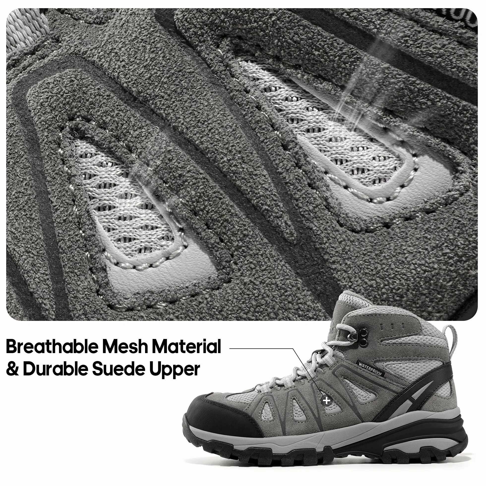 NORTIV 8 Chaussures de Randonnée Imperméables Femmes Bottes de Montagne Antidérapantes