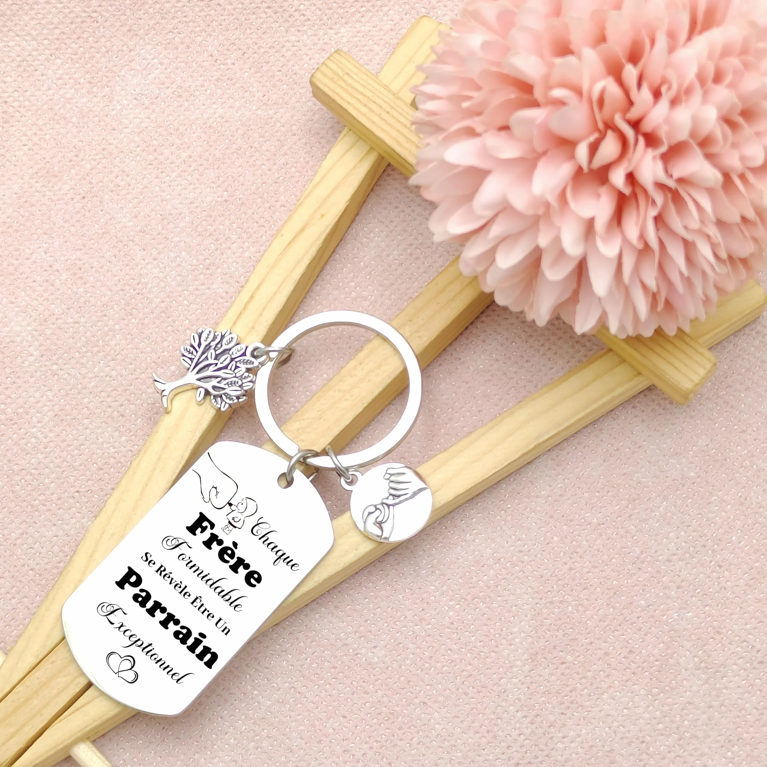 Cadeau Parrain Porteclef Annonce Grossesse Garçon Fille Naissance Bébé Gender Reveal