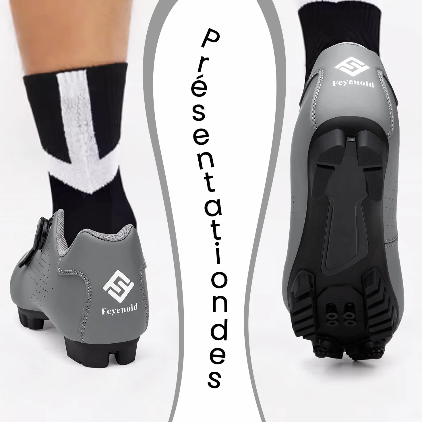 Feyenold Chaussures de Cyclisme VTT Chaussures de vélo de Montagne Compatibles SPD Cleats