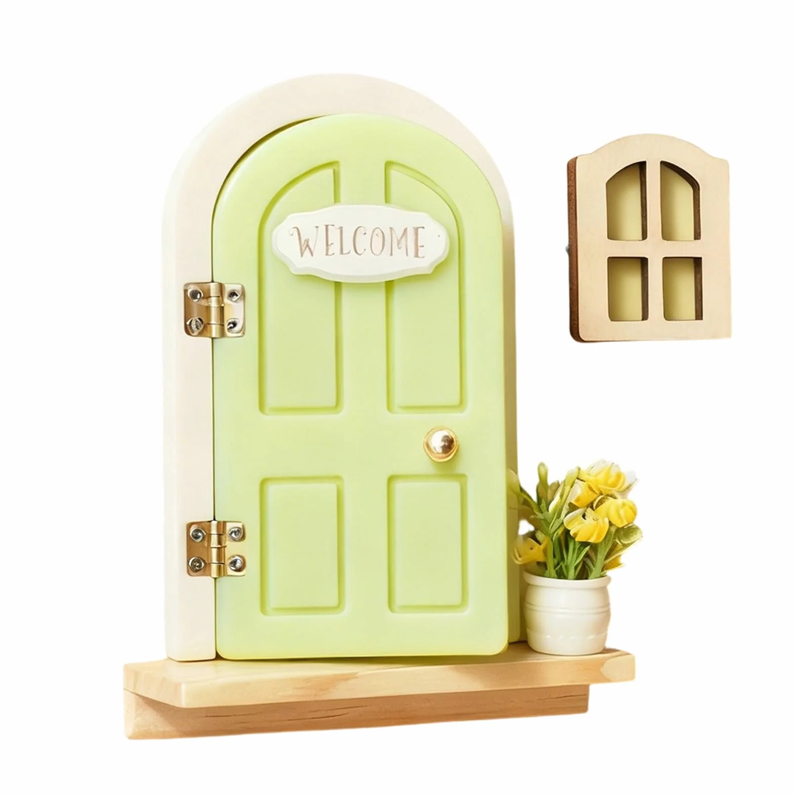 Porte féerique en bois pour mur – jouet de décoration de porte fenêtre, accessoire princesse magique pour chambre