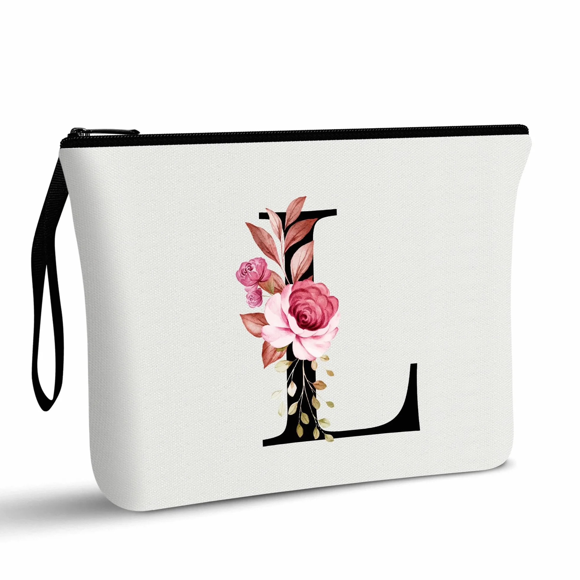 Vavabox Trousse de Toilette Personnalisée pour Femme - Tissu Premium, Fermeture Éclair Robuste, Cadeau Unique (L, Blanc)