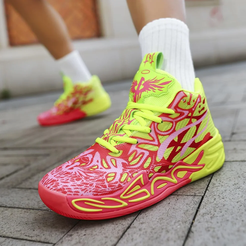 Chaussure de Basketball Homme Montantes Baskets Sport Semelle Caoutchouc Antidérapantes Légères Respirantes