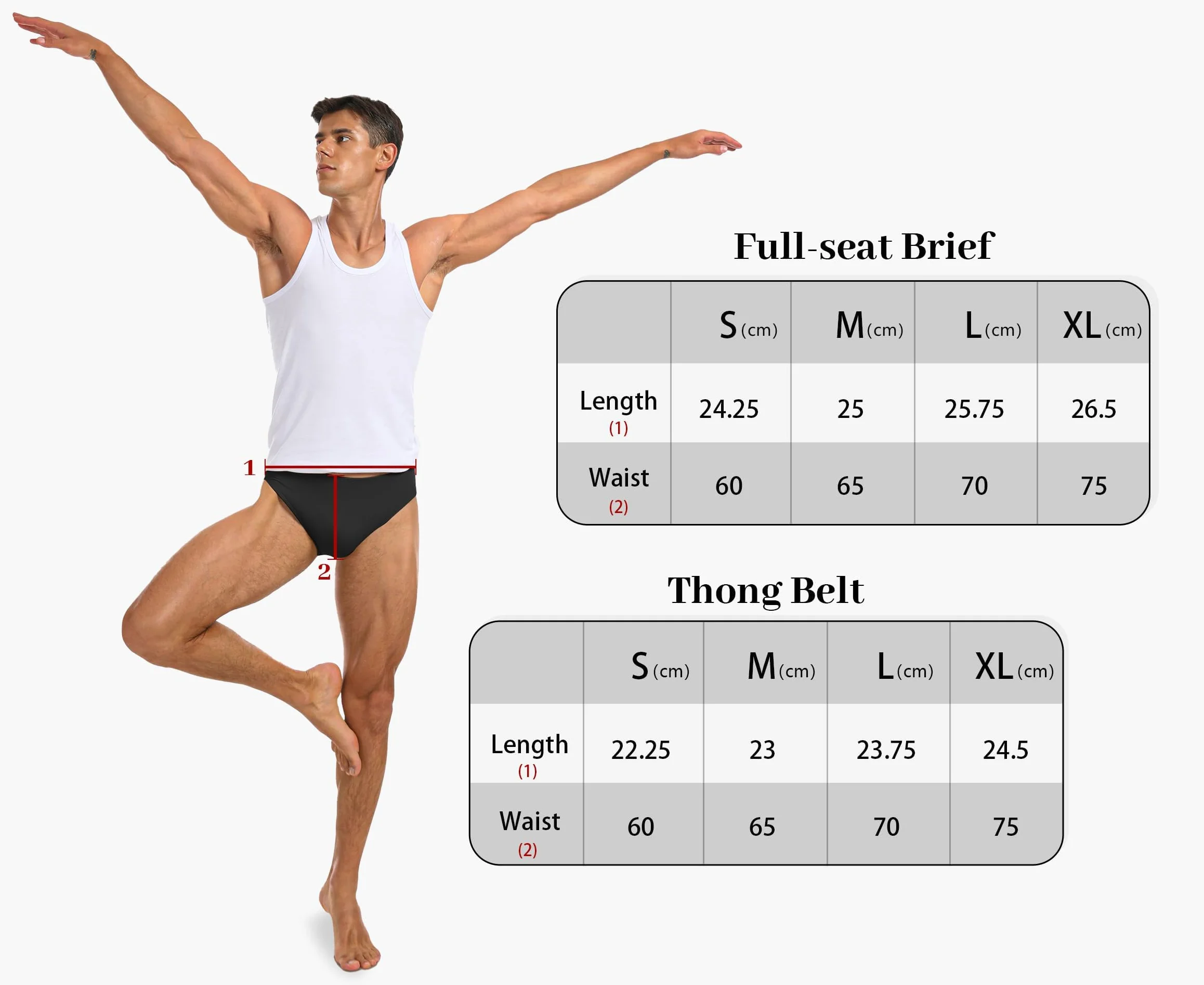 Panty de Danse Complet pour Homme avec Ceinture de Soutien Ballet