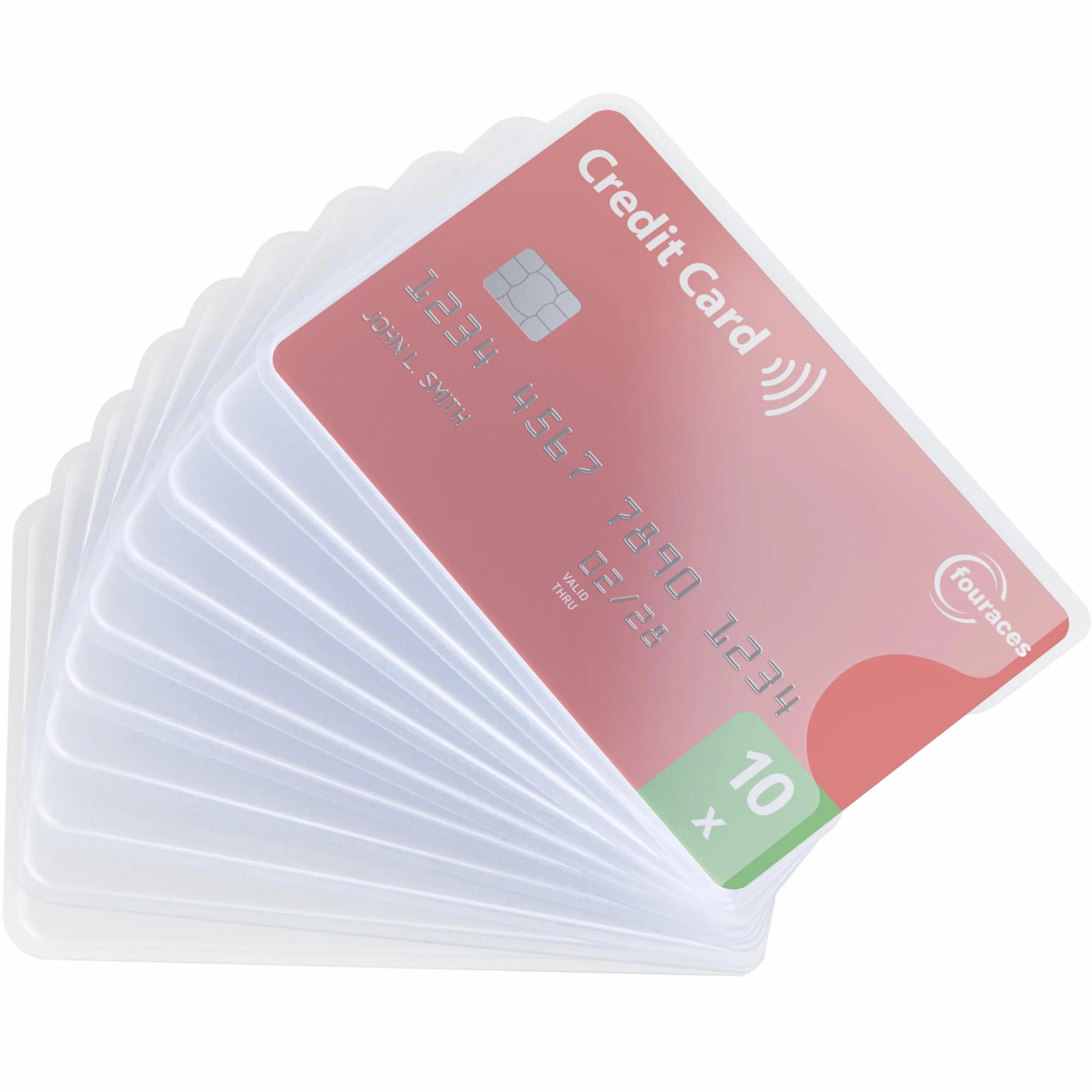fouraces Protege Carte bancaire 10 pièces Transparent étui Rigide pour Carte navigo, Carte Bleu