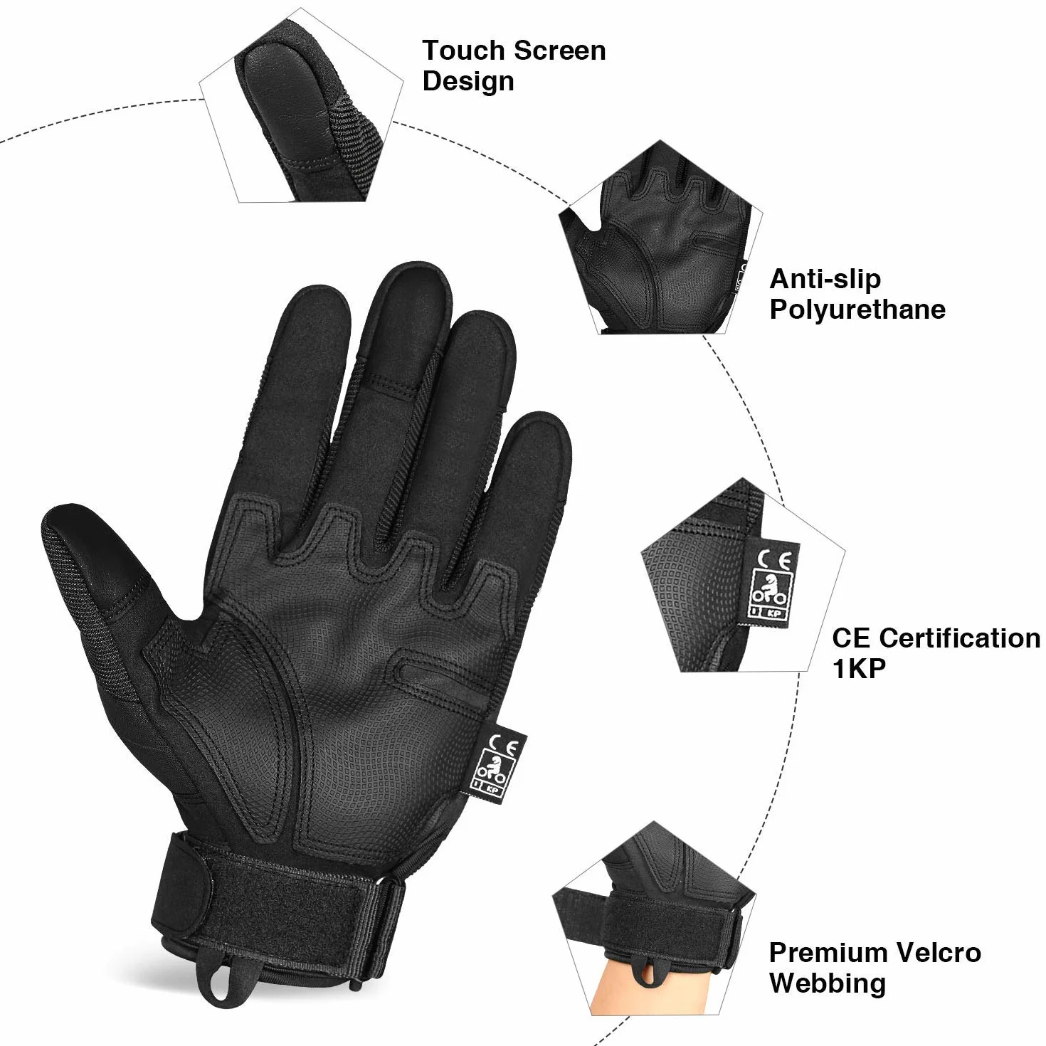 Unigear Gants Moto Homologué CE, Mi Saison Ecran Tactile Respirable pour Auto Moto
