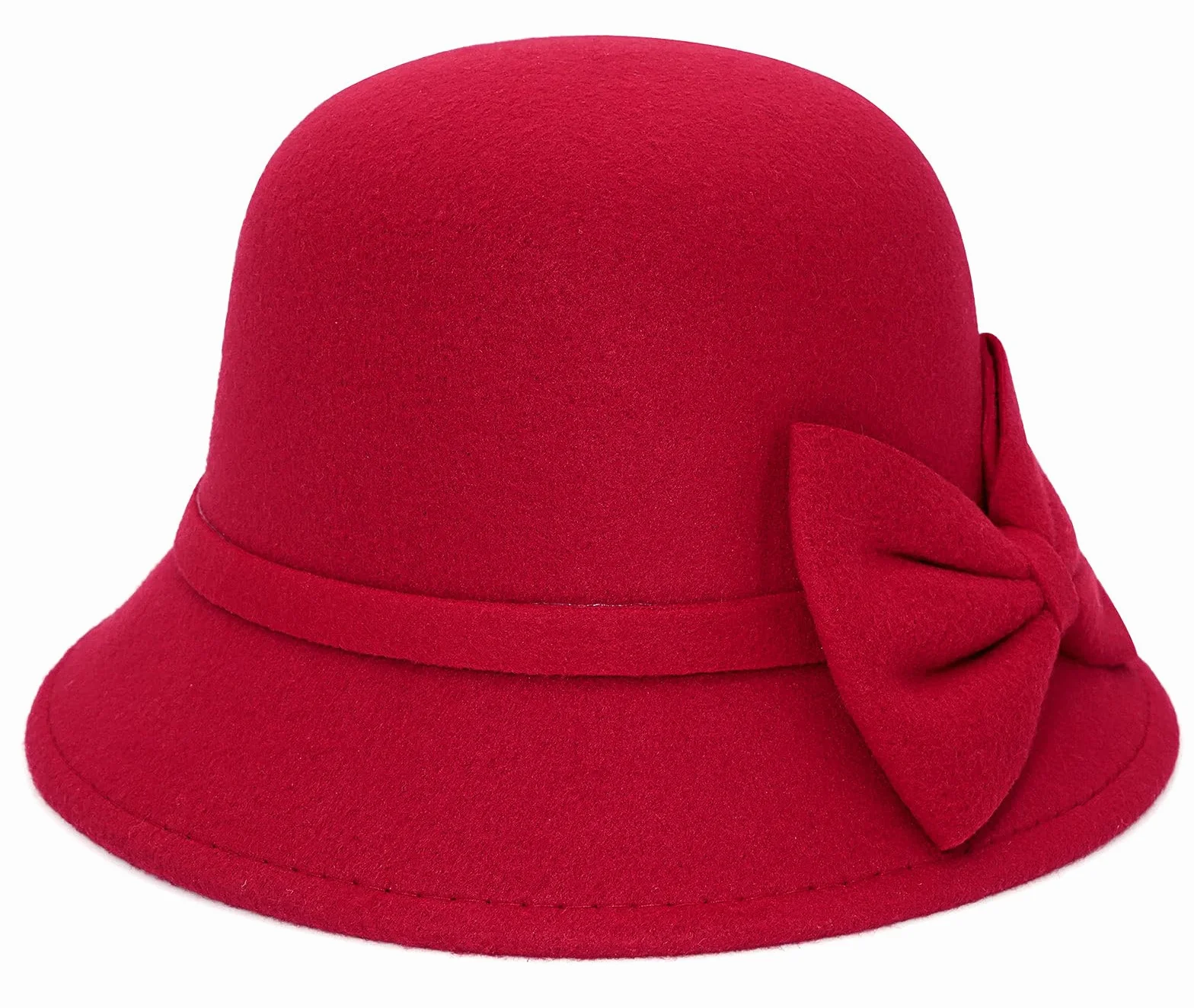Fedora en feutre avec nœud pour femme Style années 1920