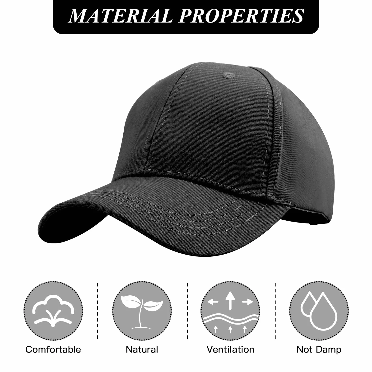 Casquette de Baseball Queue de Cheval Coton Respirante Ajustable Anti-Soleil Vintage Cross Hat
