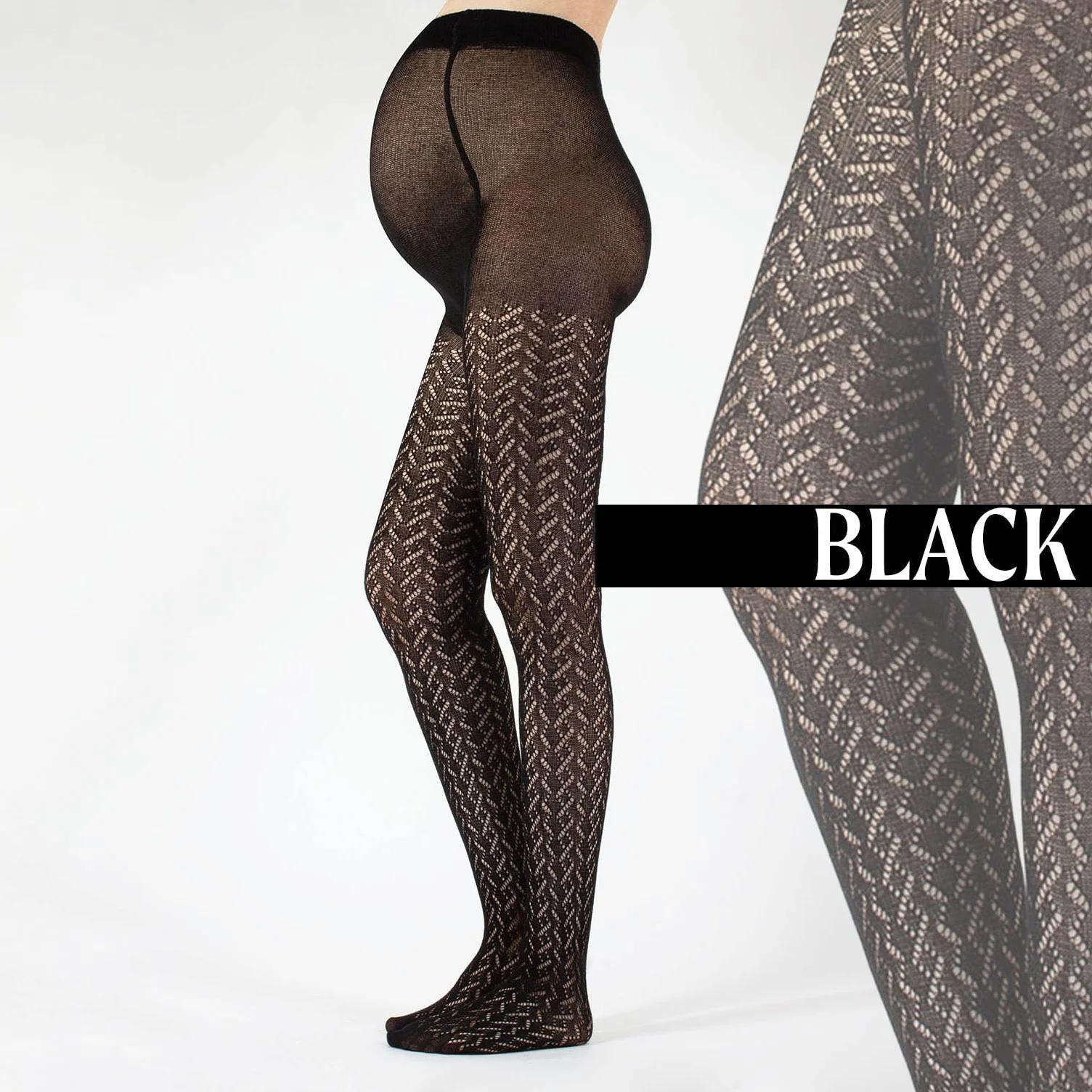 Collants de maternité en Coton Tricotés au Crochet 300 DEN Fabriqué en Italie