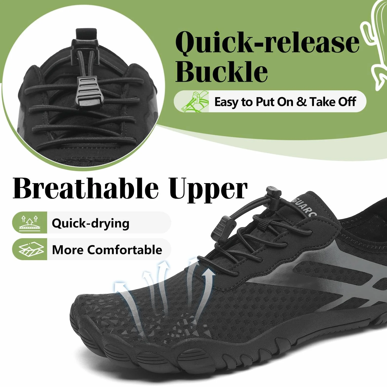 SAGUARO Chaussures d'eau Respirant Séchage Rapide Homme Femme Été