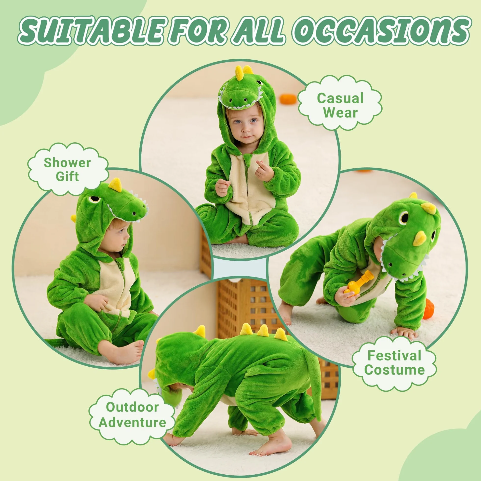 Barboteuse Bébé Animal Halloween Flanelle Cosplay Combinaison Garçons Filles 0-36 Mois