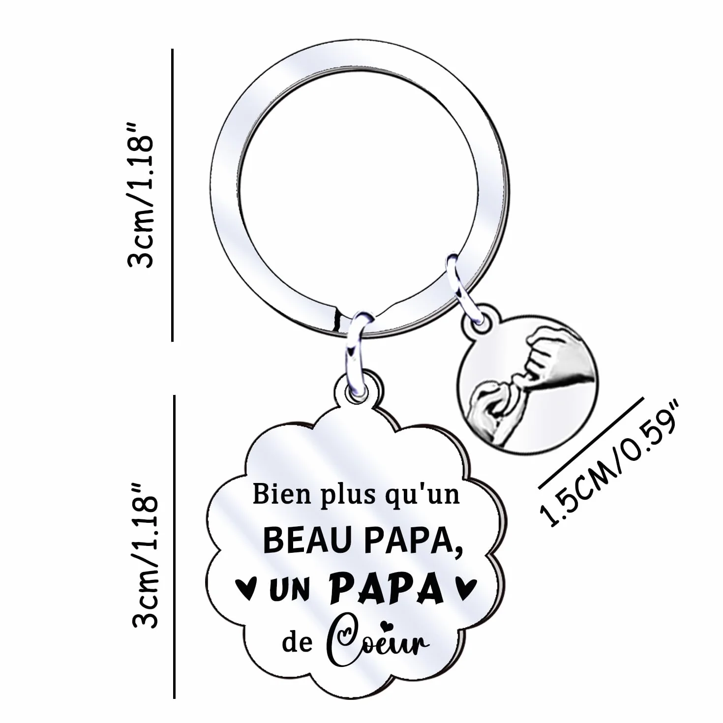 Porte-clés Papa Cadeau Fête des Pères Anniversaire pour Fille