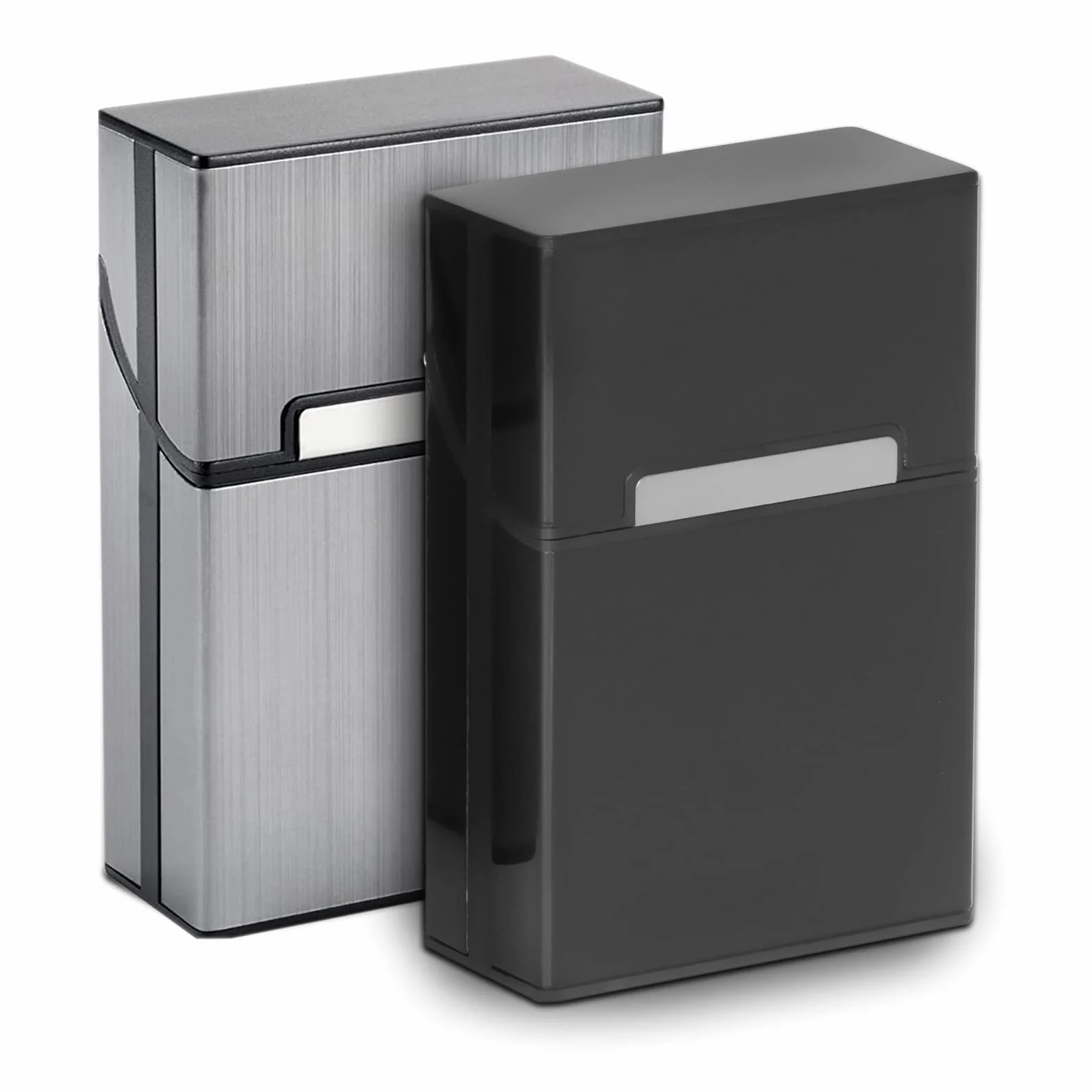 Etui à Cigarettes Aimanté Aluminium Gris Noir Homme Femme