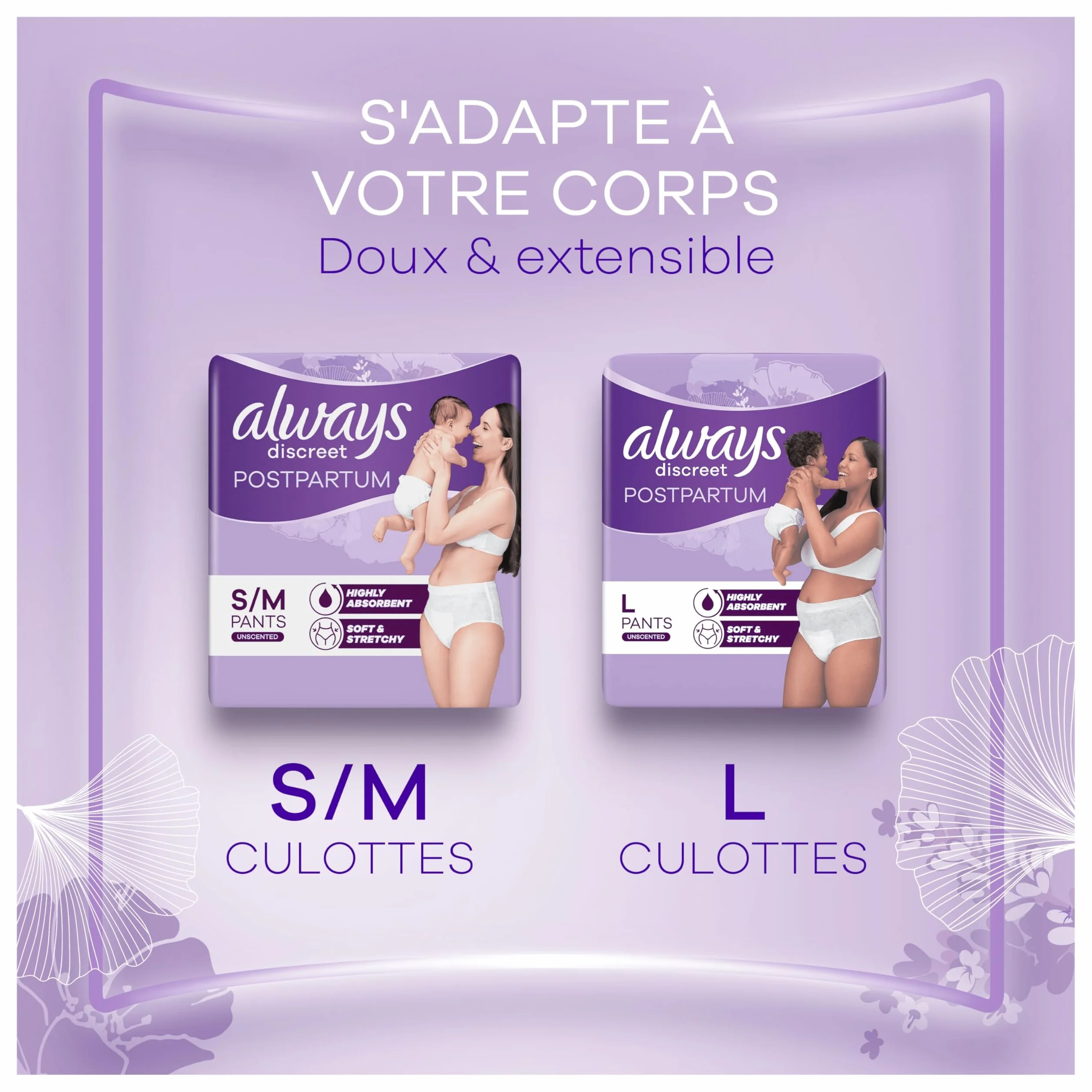 Always Discreet Culottes Postpartum Jetables Très Absorbante Taille M 9 Pièces