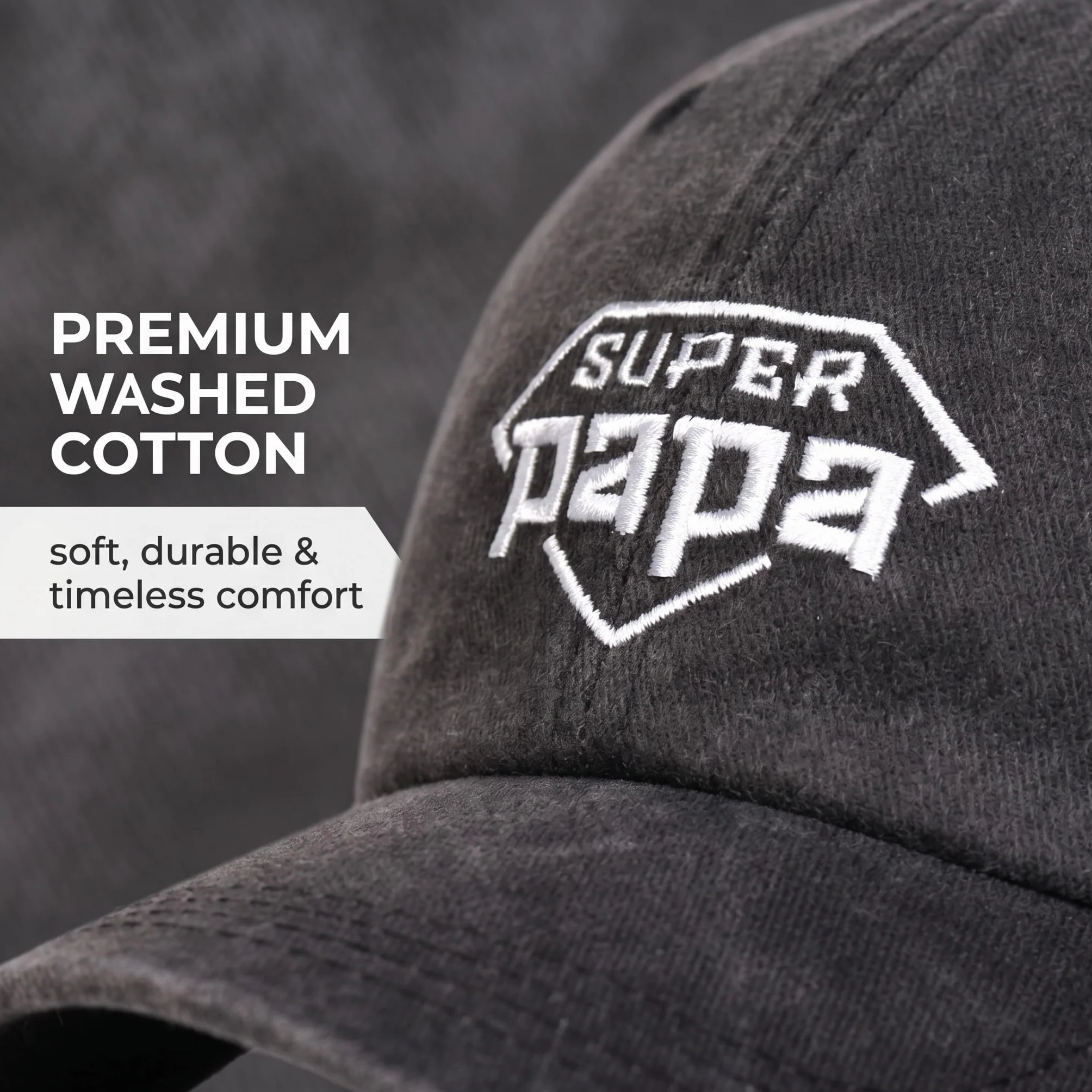 Casquette Homme Grise Cadeau Papa - Chapeau Baseball Ajustable Fête des Pères Anniversaire