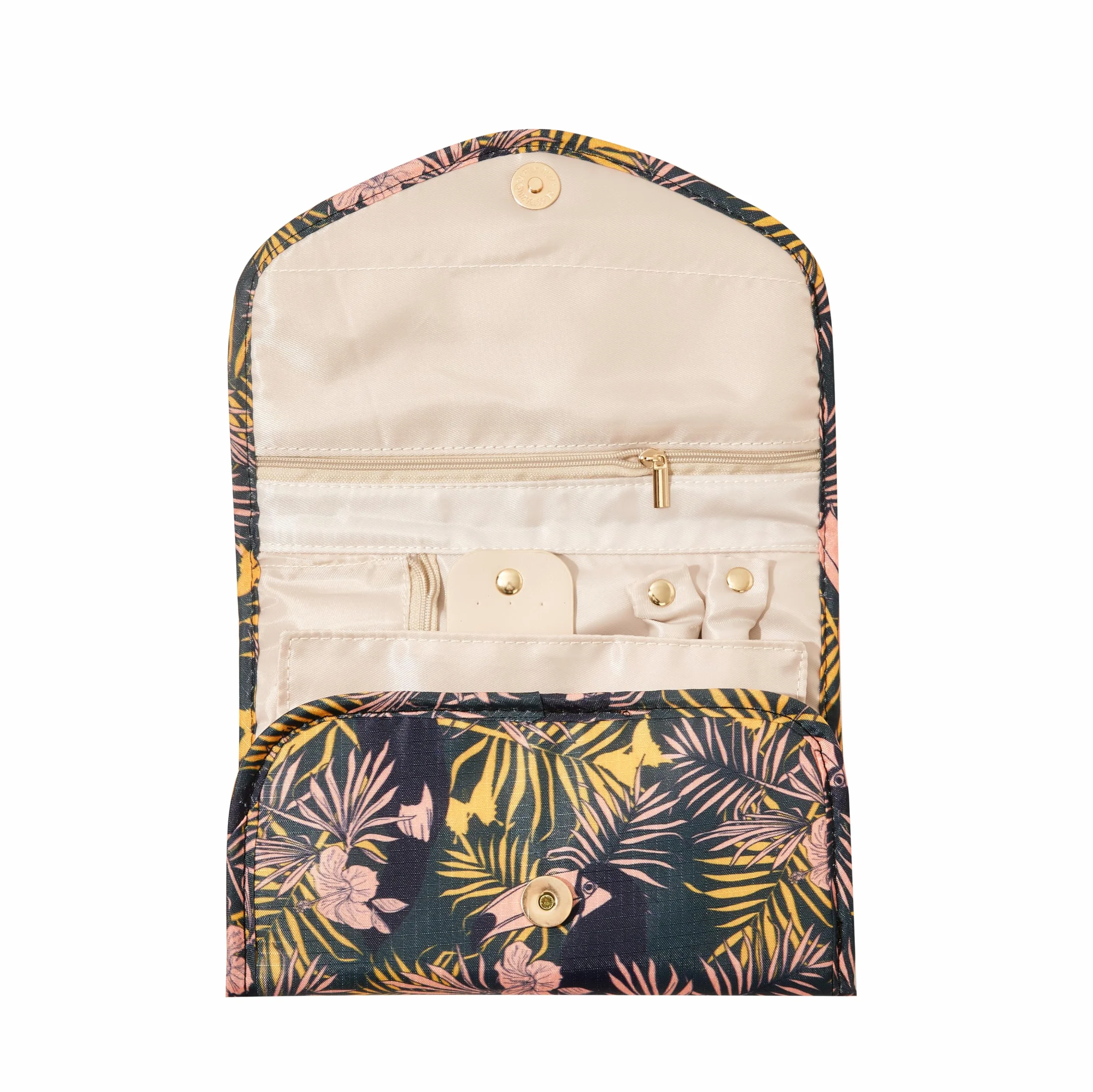 Periea Cleo Organisateur de Bijoux en Rouleau de Voyage – Pochette Protecteur pour Boucles d'Oreilles, Collier et Bagues (Toucan, Moyen)