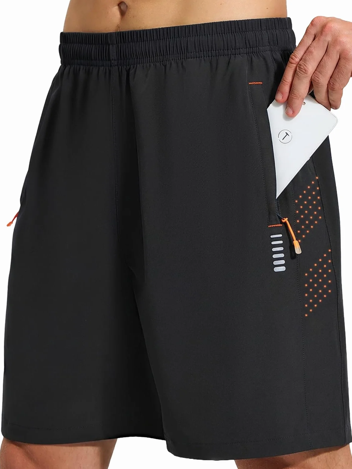 CIMIC Shorts de Sport Hommes Poche Zippée Respirant Séchage Rapide Running Fitness Tennis