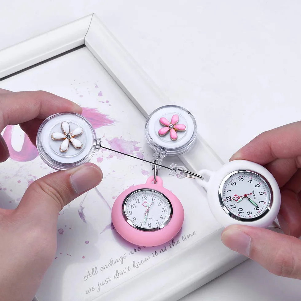 Vicloon Montre de Broche Infirmière en Silicone avec Broche pour Professionnels de la Santé