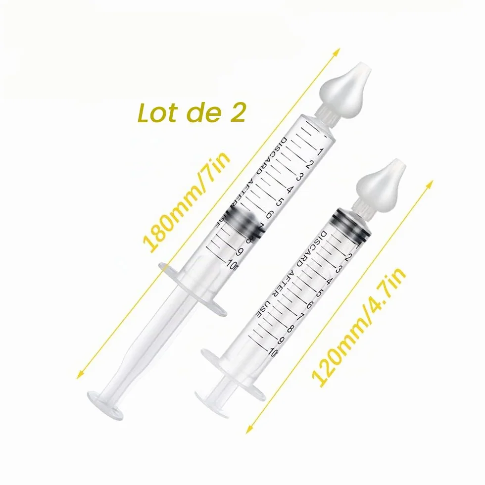 Irrigateur Nasal 10ml Professionnel Réutilisable 2 Pièces