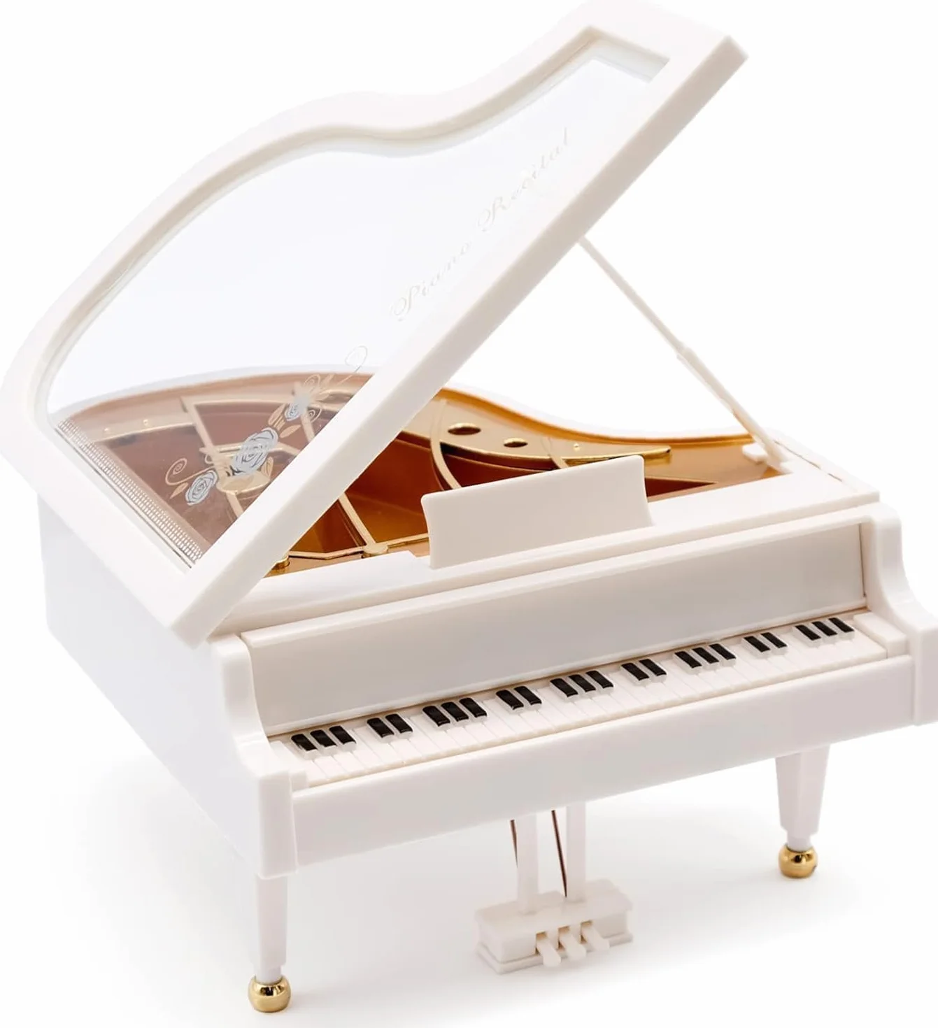 Boîte à Musique Piano Mini à Remonter pour Filles - Mélodie Classique, Blanc