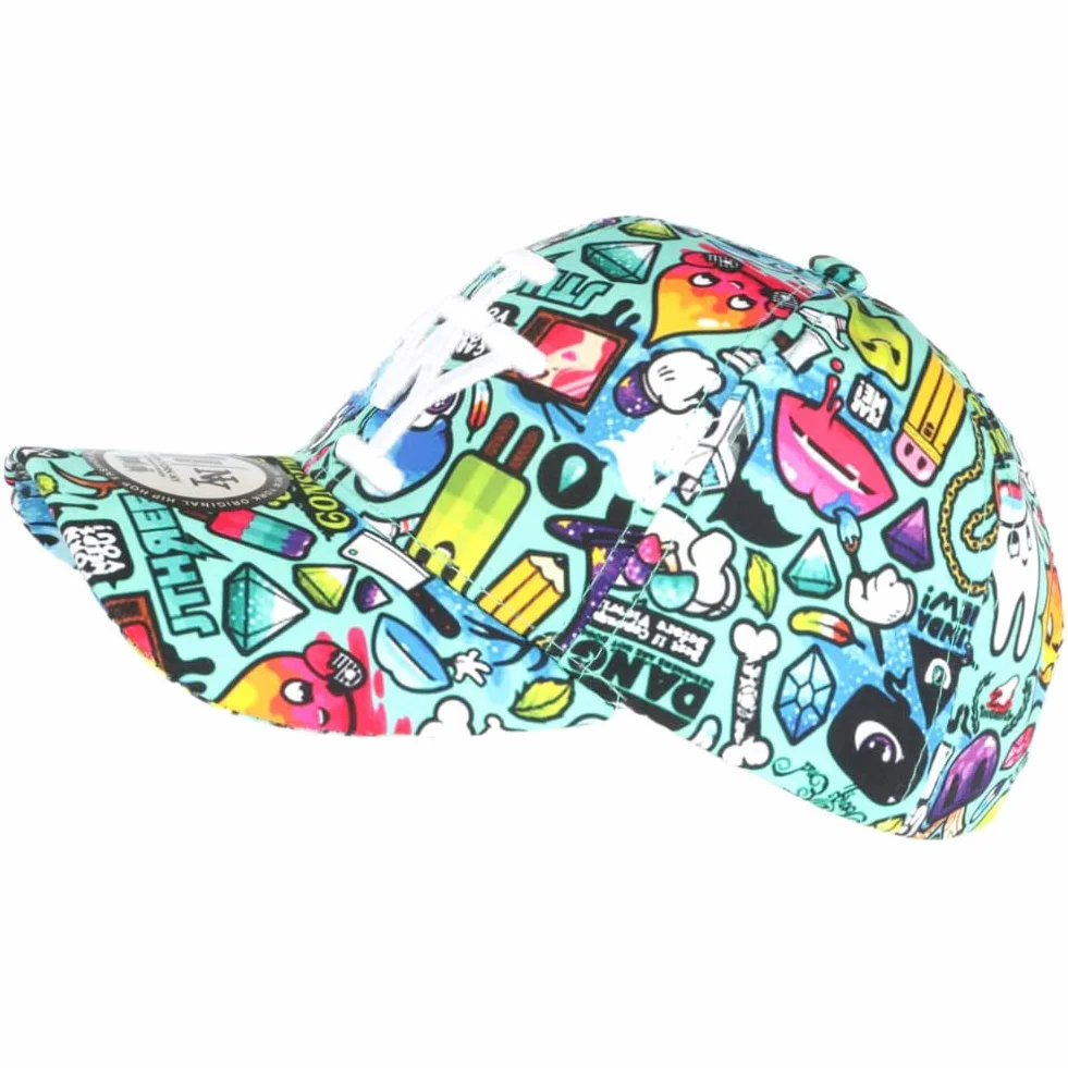 Casquette Enfant Hip Hop Honour Turquoise City Original Lisky NY Baseball 7-11 Ans