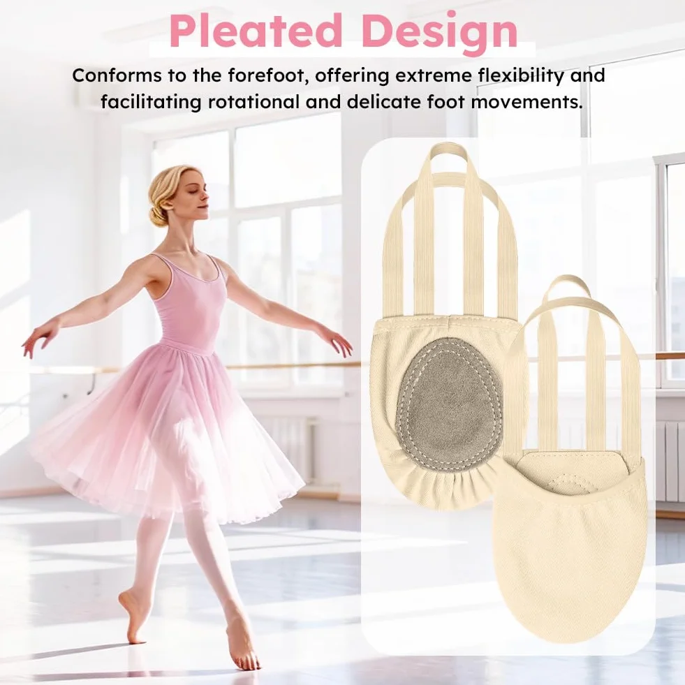 DiULi Demi-Pointes de Danse Classique pour Femmes Chaussons Semi-Solde Ballet Couleur Chair