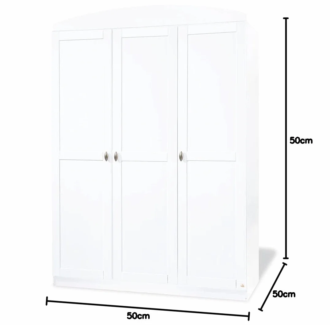 PINOLINO Laura Grande Penderie 3 portes Blanc 135 x 54 x 191 cm