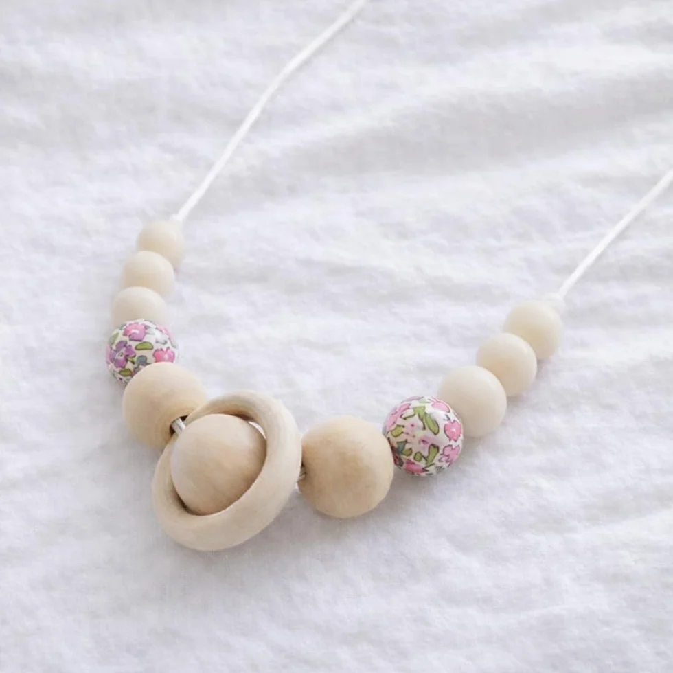 LITTLE Collier d’allaitement maman bois silicone Bijou maternité sensoriel Accessoire portage