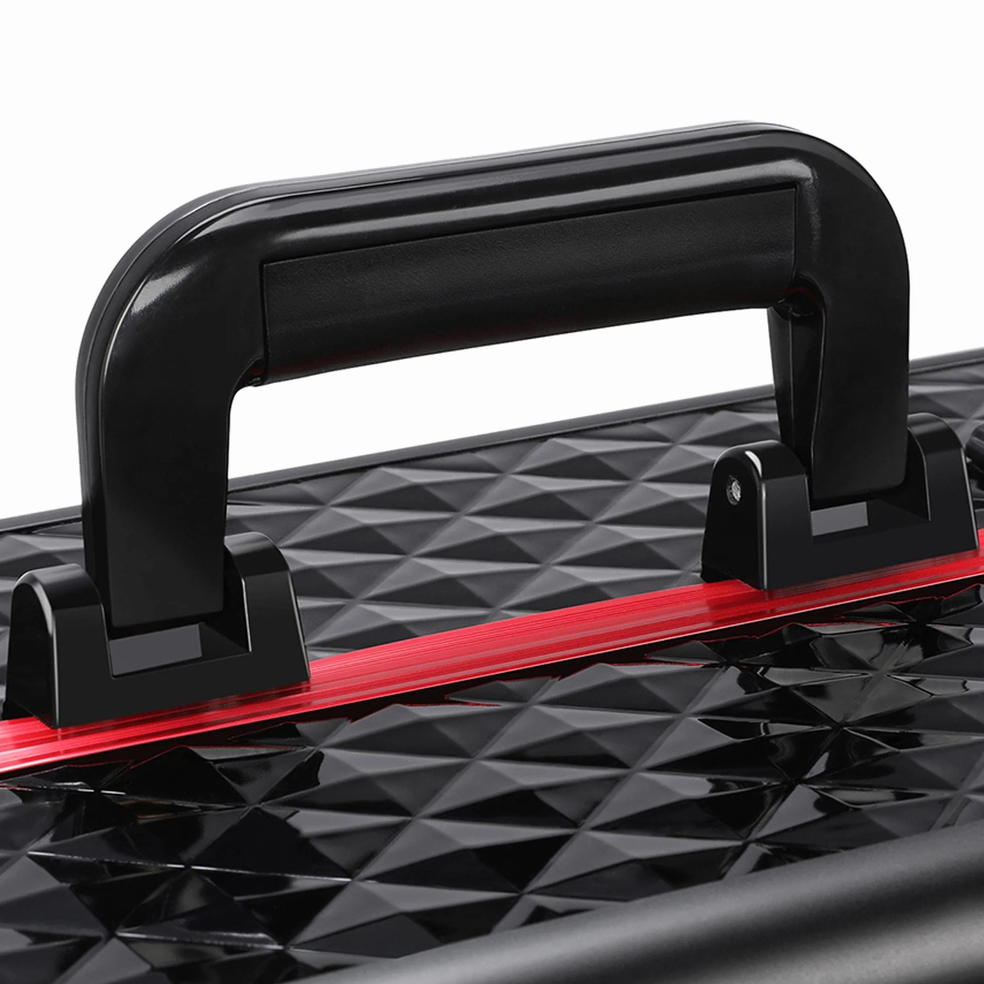 Yaheetech Valise de Maquillage Professionnel 1 Tiroir Mallette Verrouillable 4 Plateaux Rétractables 34x24x55 cm Noir Rouge